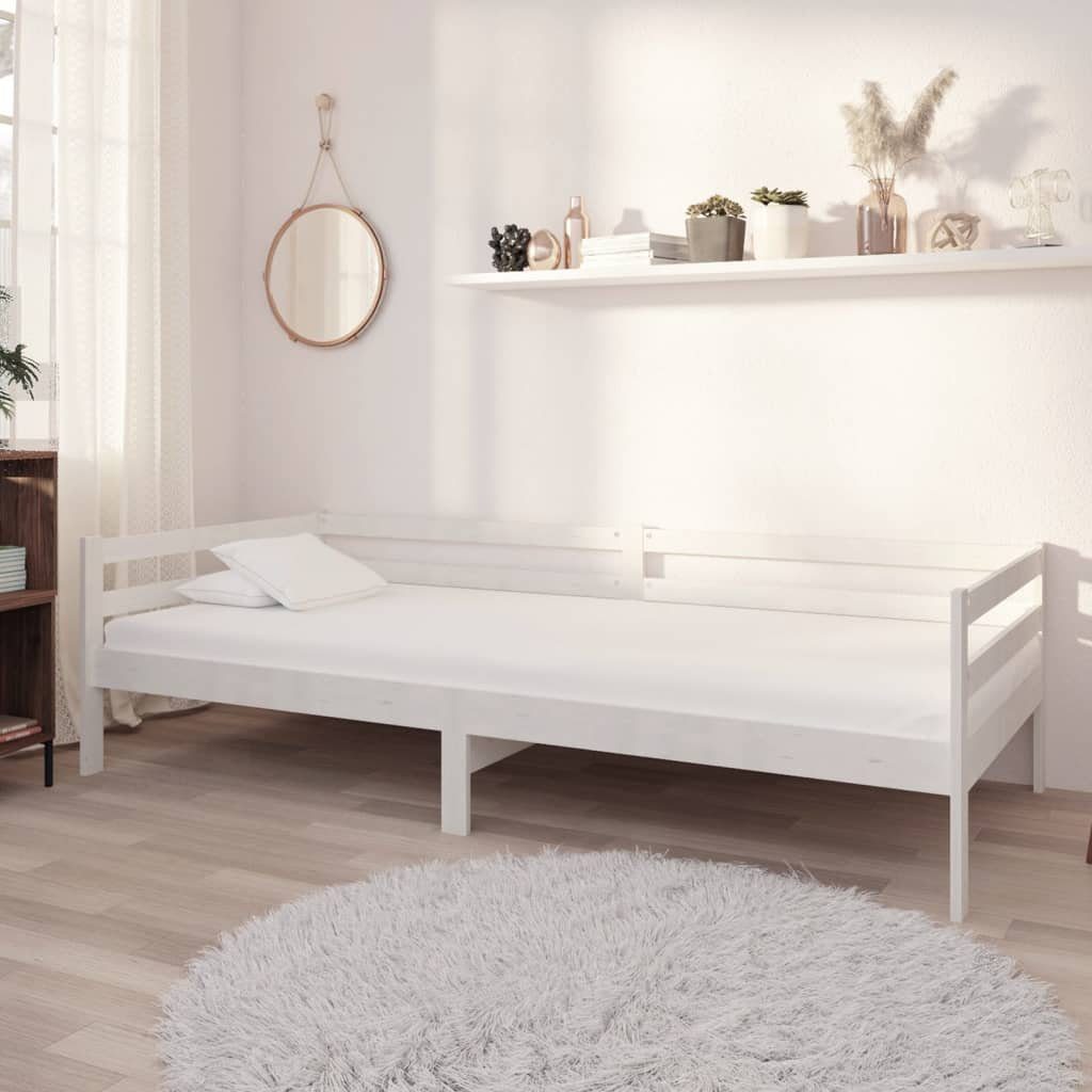 vidaXL Bett Tagesbett mit Schubladen Weiß 90x200 cm Massives Kiefernholz