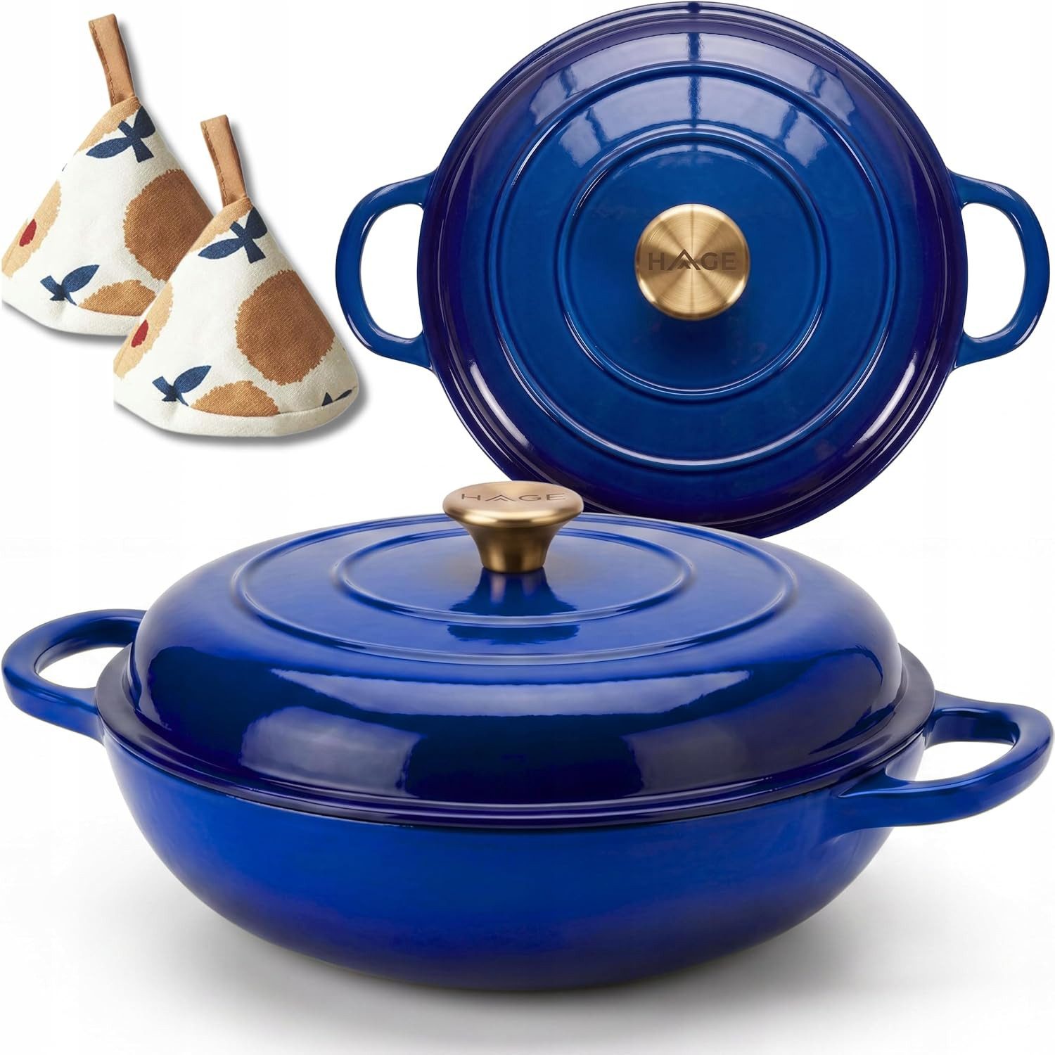 Torvon Schmortopf Gusseisen emailliert 30 cm 3 L mit Deckel