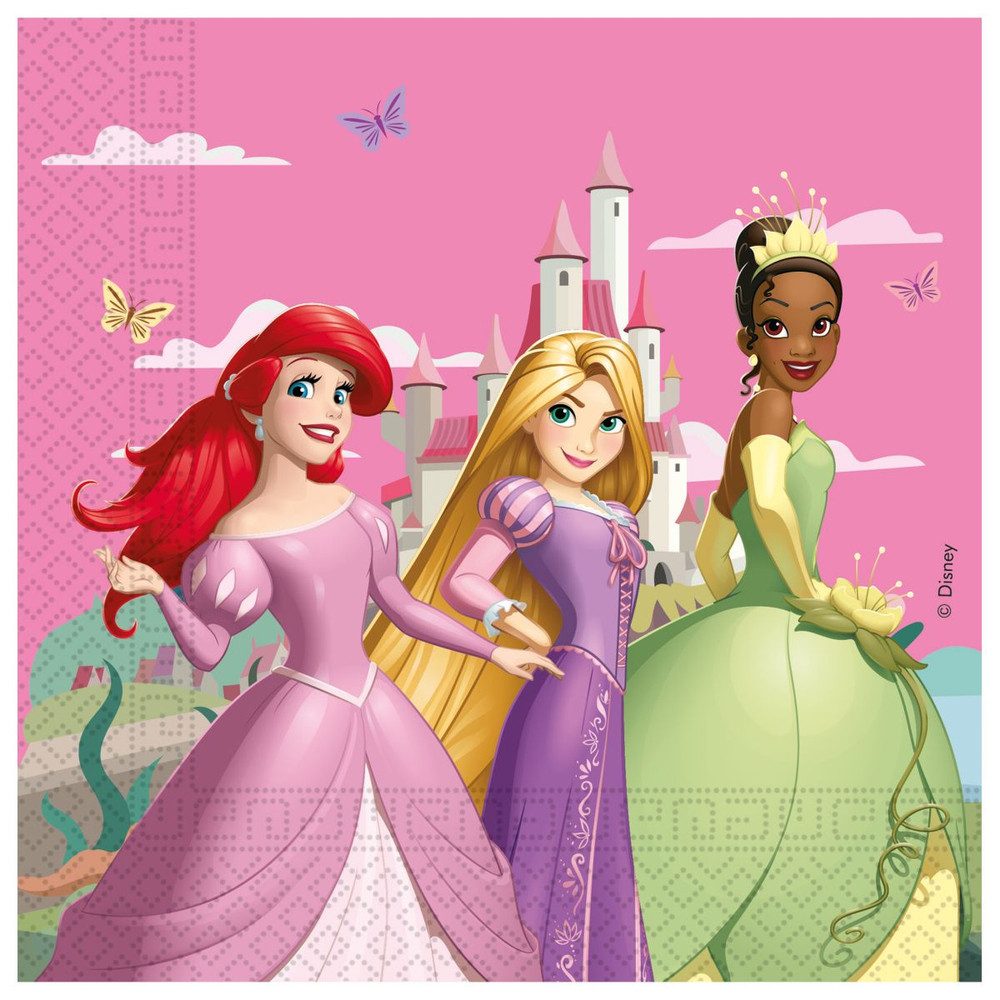Procos Stoffserviette Disney Prinzessin - 20 Servietten - ca. 33 x 33 cm