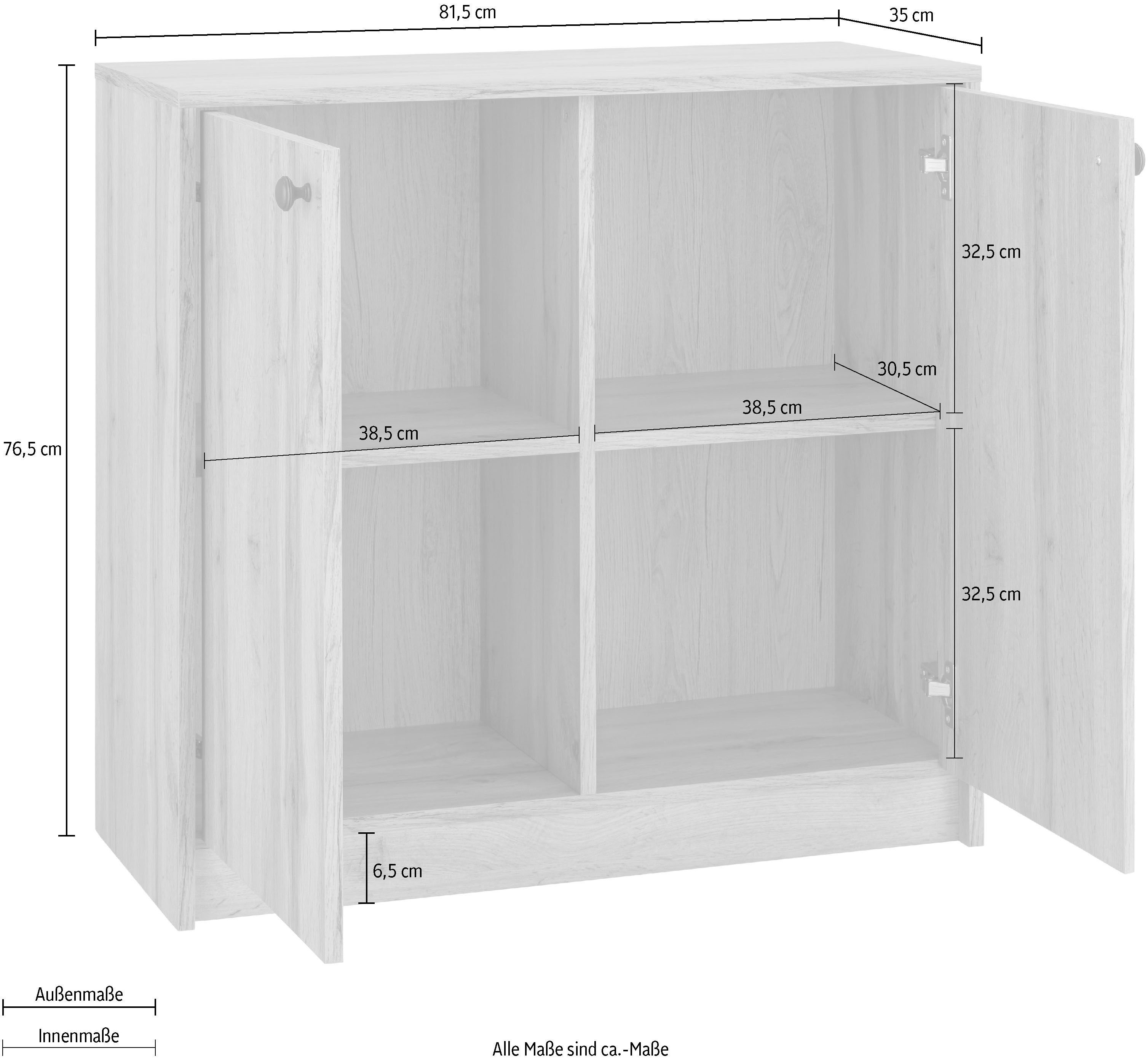 natur Aktenschrank 4 eiche Fächer 2 Home affaire Türen, Licia