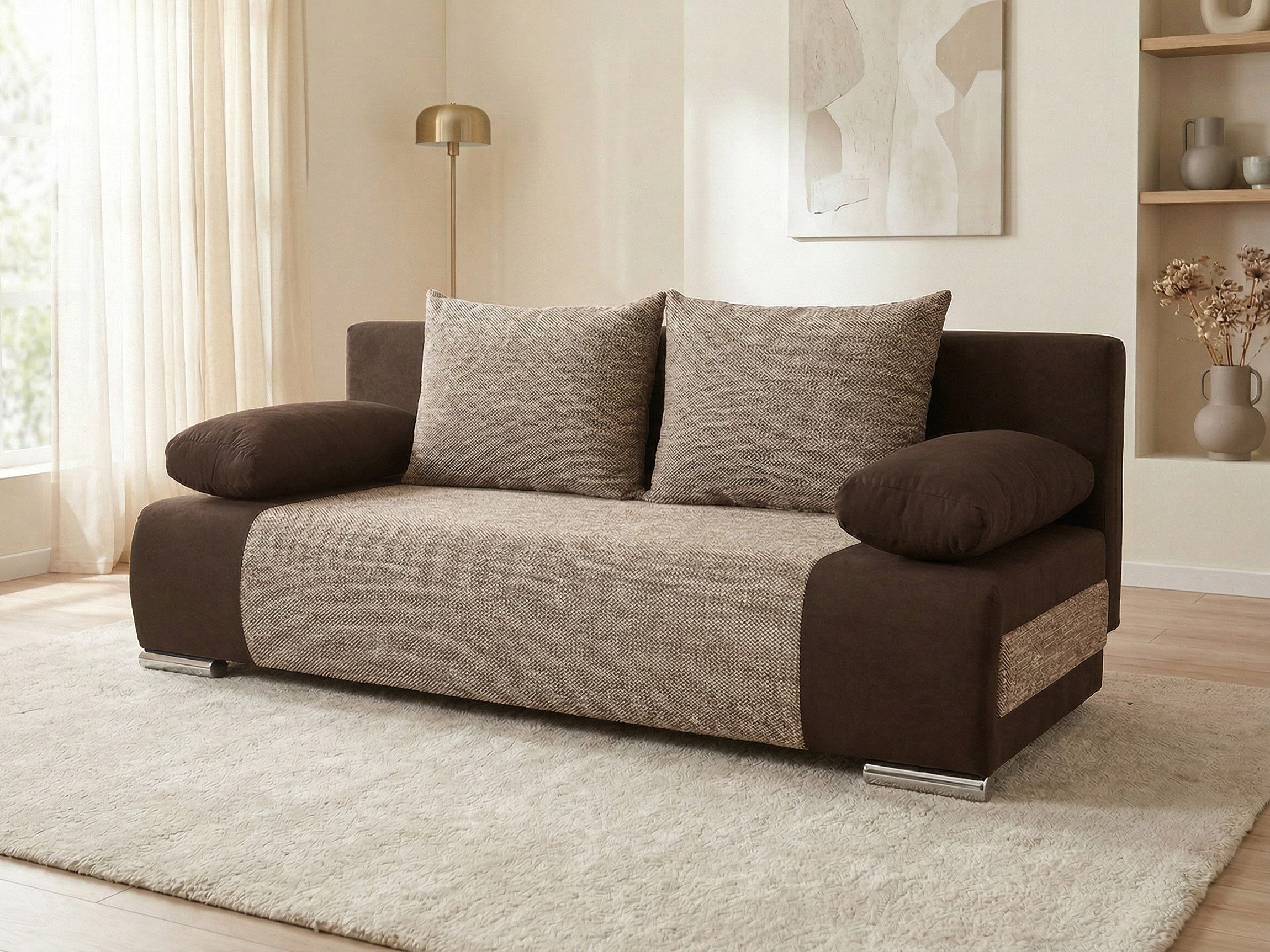 Sofnet Schlafsofa Naki, mit Schlaffunktion, Alova 10 + Berlin 01/grau