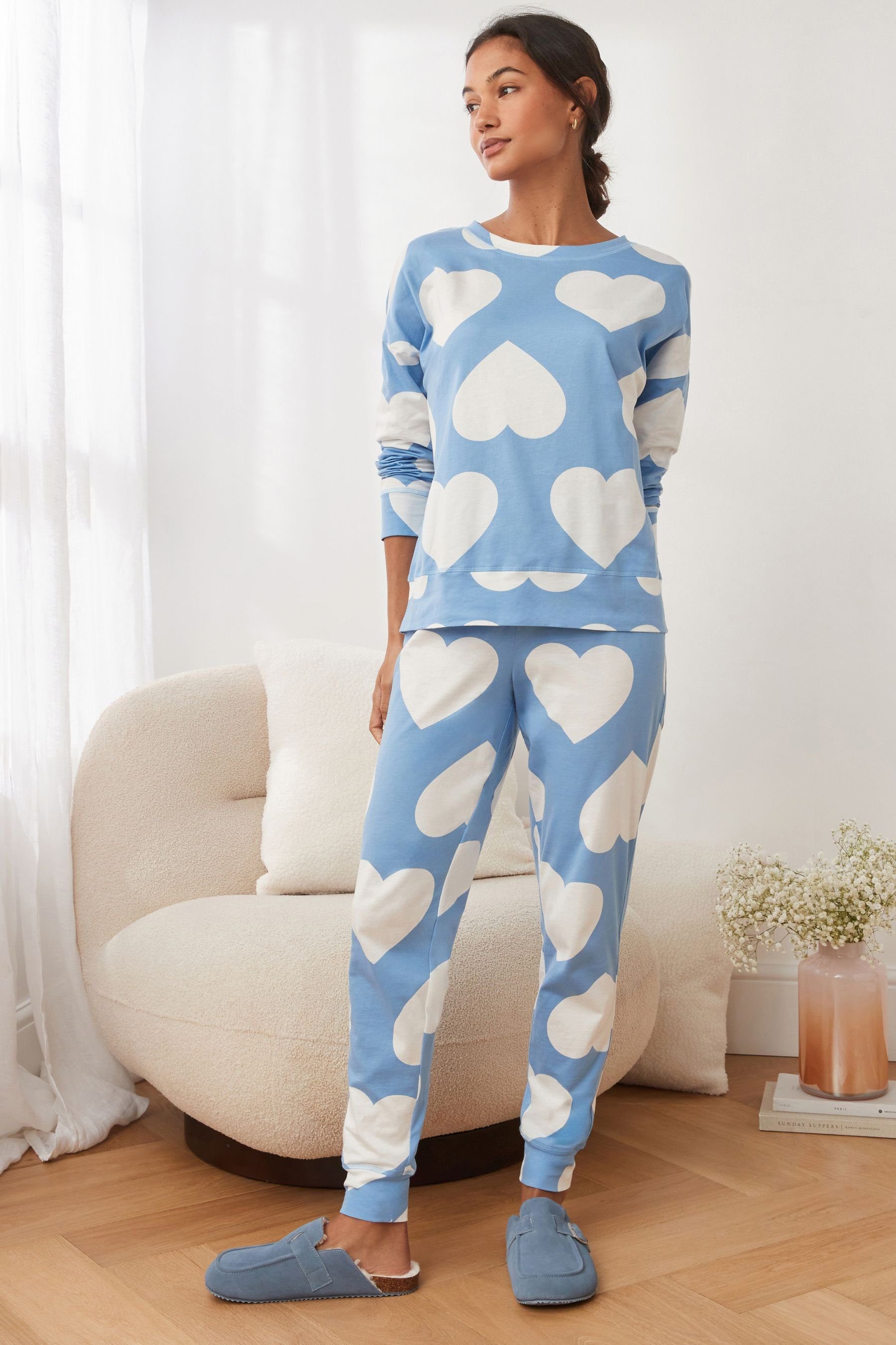 Heart Blue aus Baumwolle Next tlg) Langärmeliger Pyjama Pyjama (2