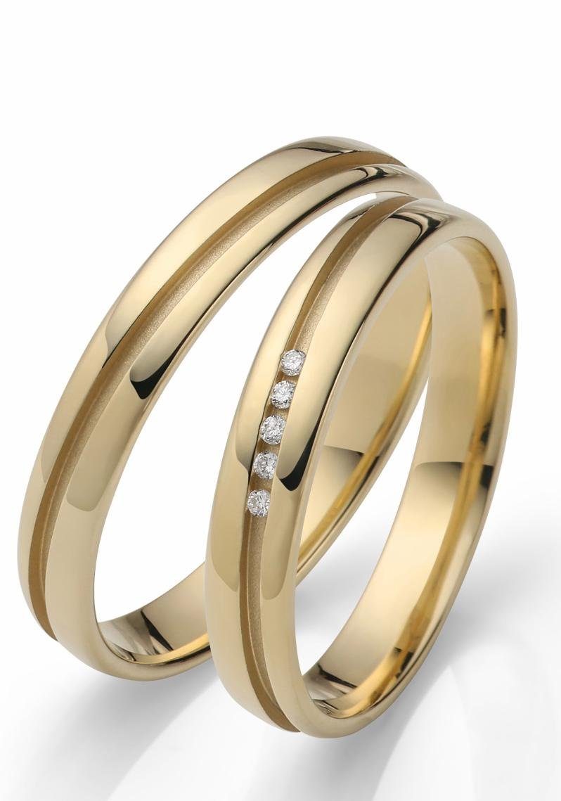 Gold Made Trauring Schmuck Geschenk Hochzeit Germany 375 Ehering in "LIEBE", Firetti ohne gelbgoldfarben Brillanten/Diamanten o. - mit