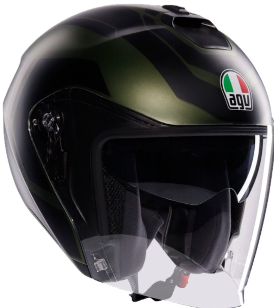AGV Motorradhelm Irides Sakai Jethelm, vorbereitet für Kommunikationssystem,integriertes Sonnenvisier