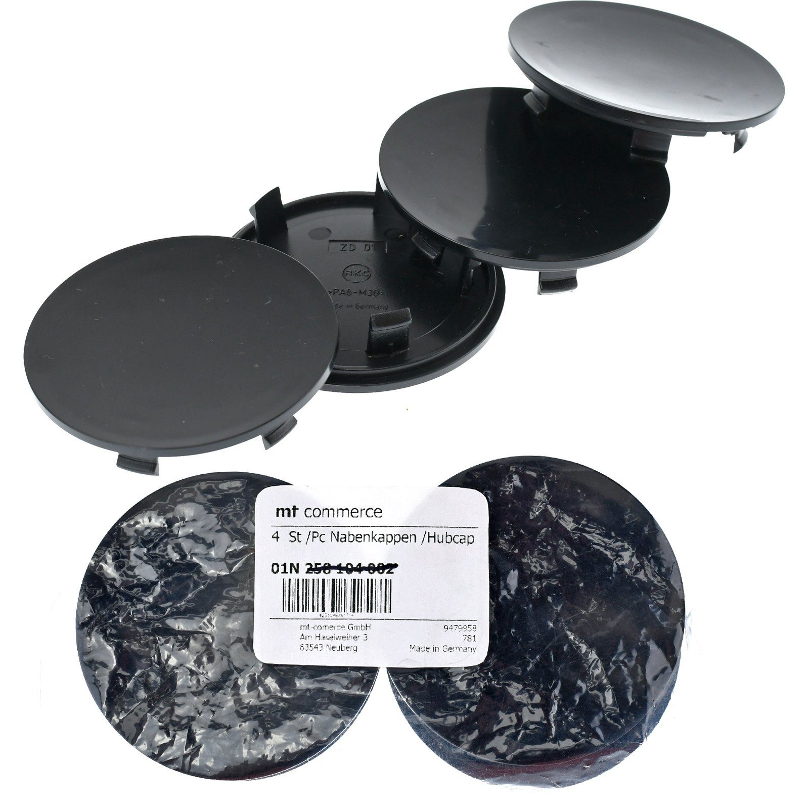 BRANDT AUTOMOTIVE Radkappe 4x Nabenkappen Schwarz Raddeckel Radkappe 76mm für Porsche