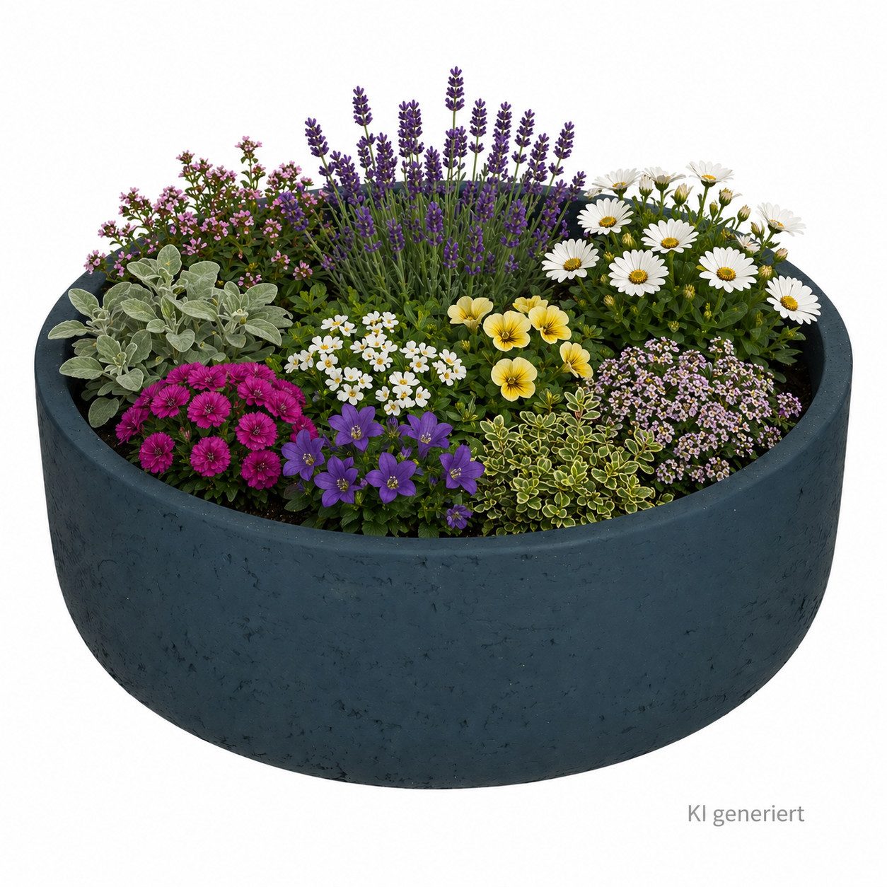 MamboCat Dekoschale Ethan Pflanzschale Größe: M Blau Ø 29 cm Blumen