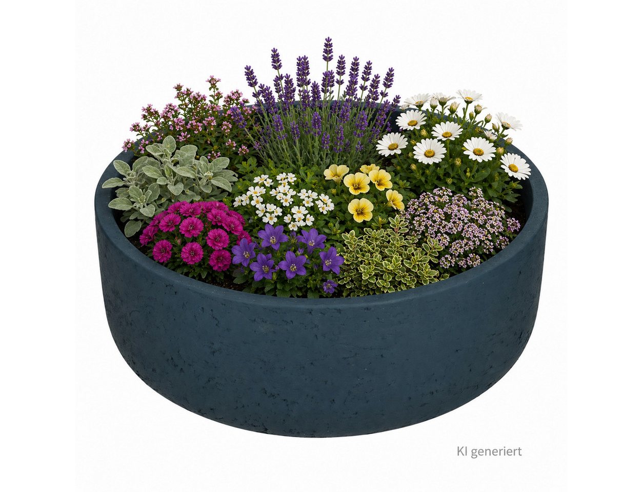 MamboCat Dekoschale Ethan Pflanzschale Größe: M Blau Ø 29 cm Blumen
