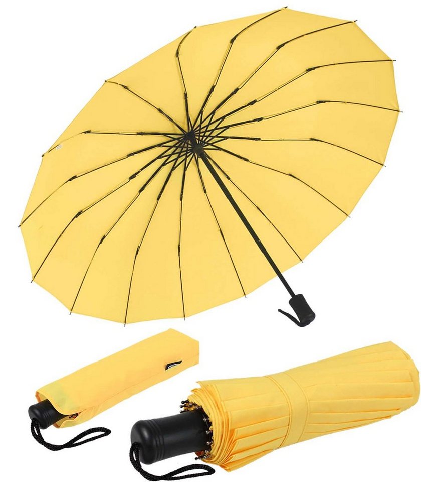 iX-brella Taschenregenschirm Mini mit 16 Streben extra stabil und  farbenfroh, auffällig und extravagant