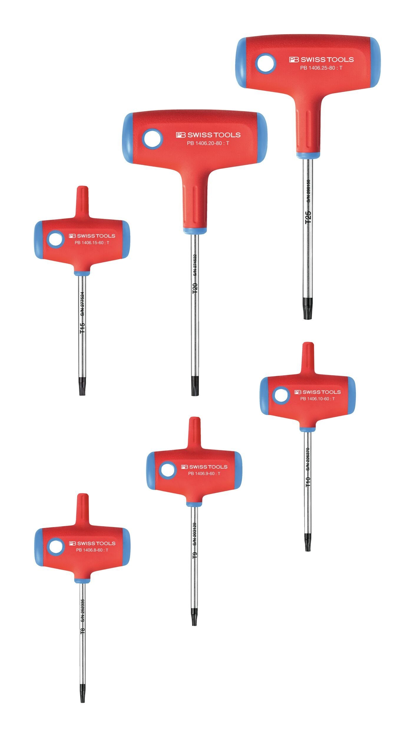 PB Swisstools Schraubendreher, (6 St), Quergriff Satz im Karton T8-25