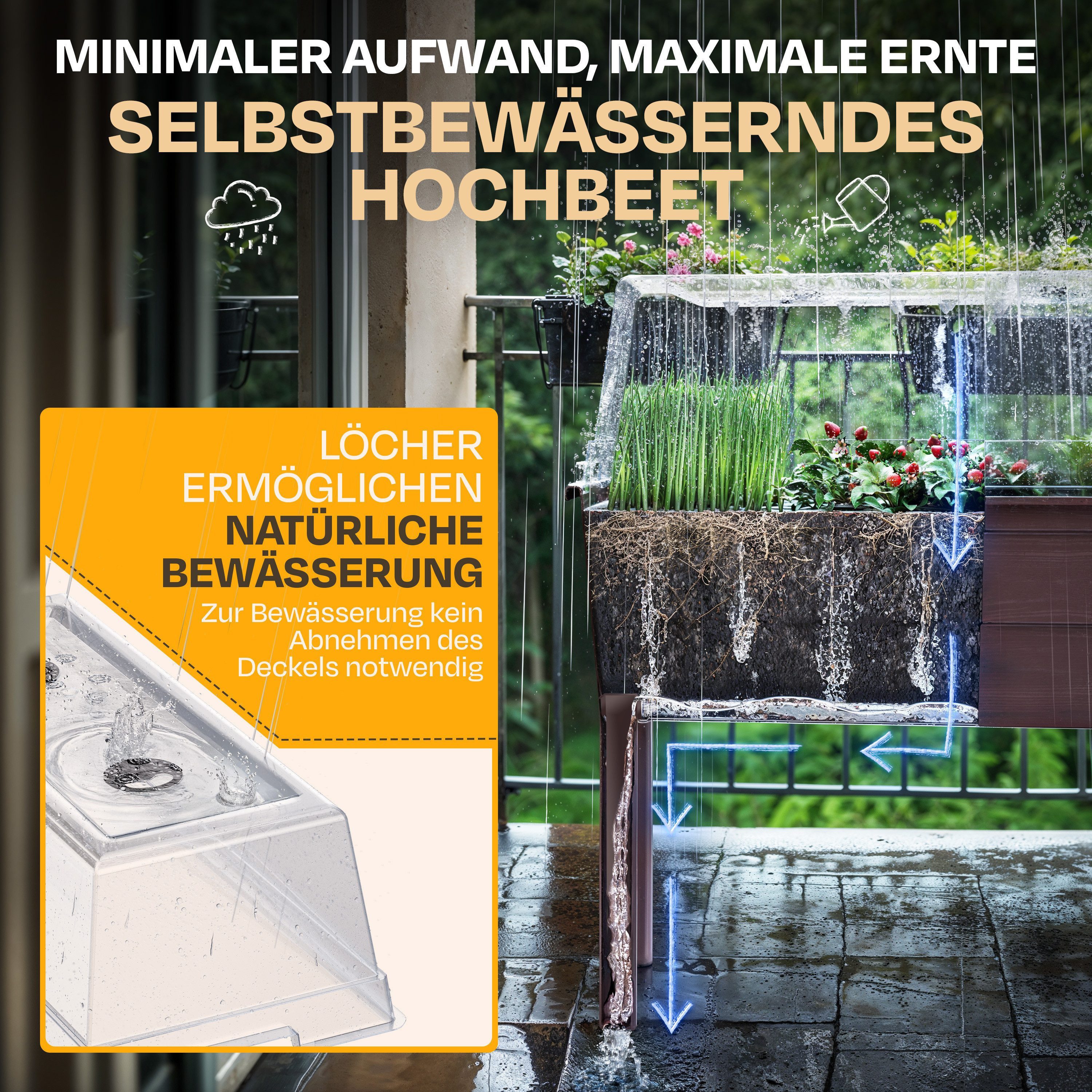 ONDIS24 Hochbeet Blumenkübel Frühbeet Gewächshaus Victoria