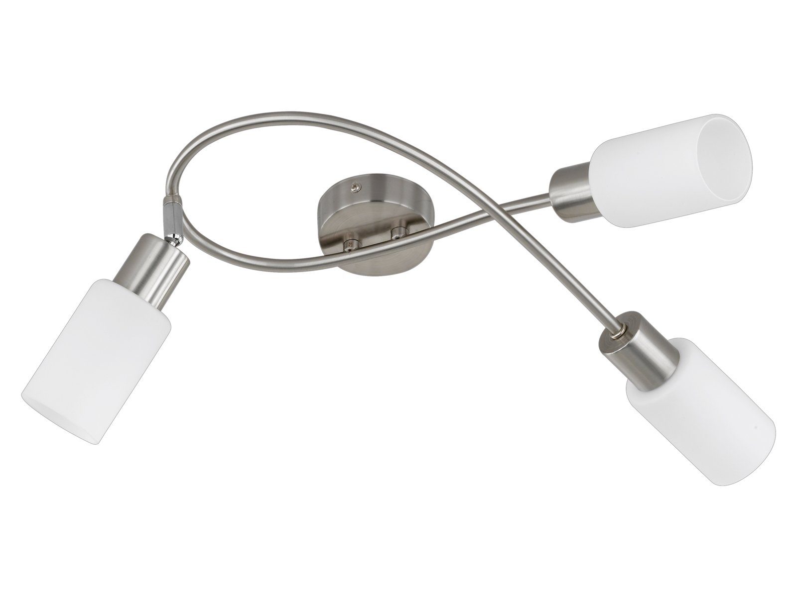 Reality Leuchten LED Deckenleuchte, Dimmfunktion, LED wechselbar, Warmweiß, innen Designklassiker Treppenhaus & Esstisch-lampe Silber, Breite 45cm