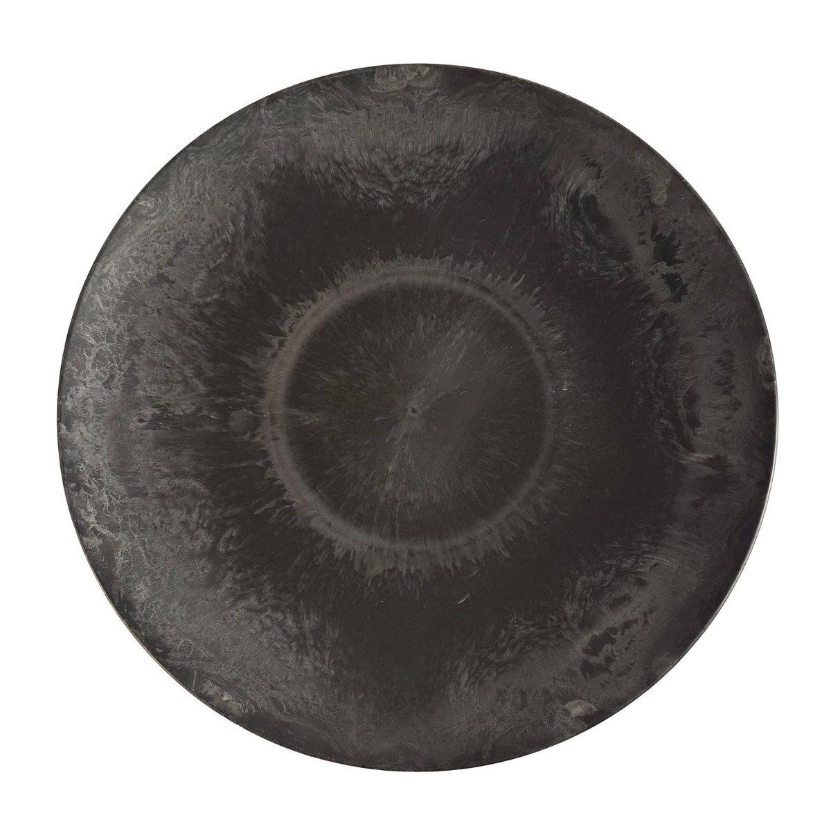 INNA-Glas Dekoteller Servierplatte JEFFERSON, rund, Kunststoff, schwarz, 5cm, Ø45cm