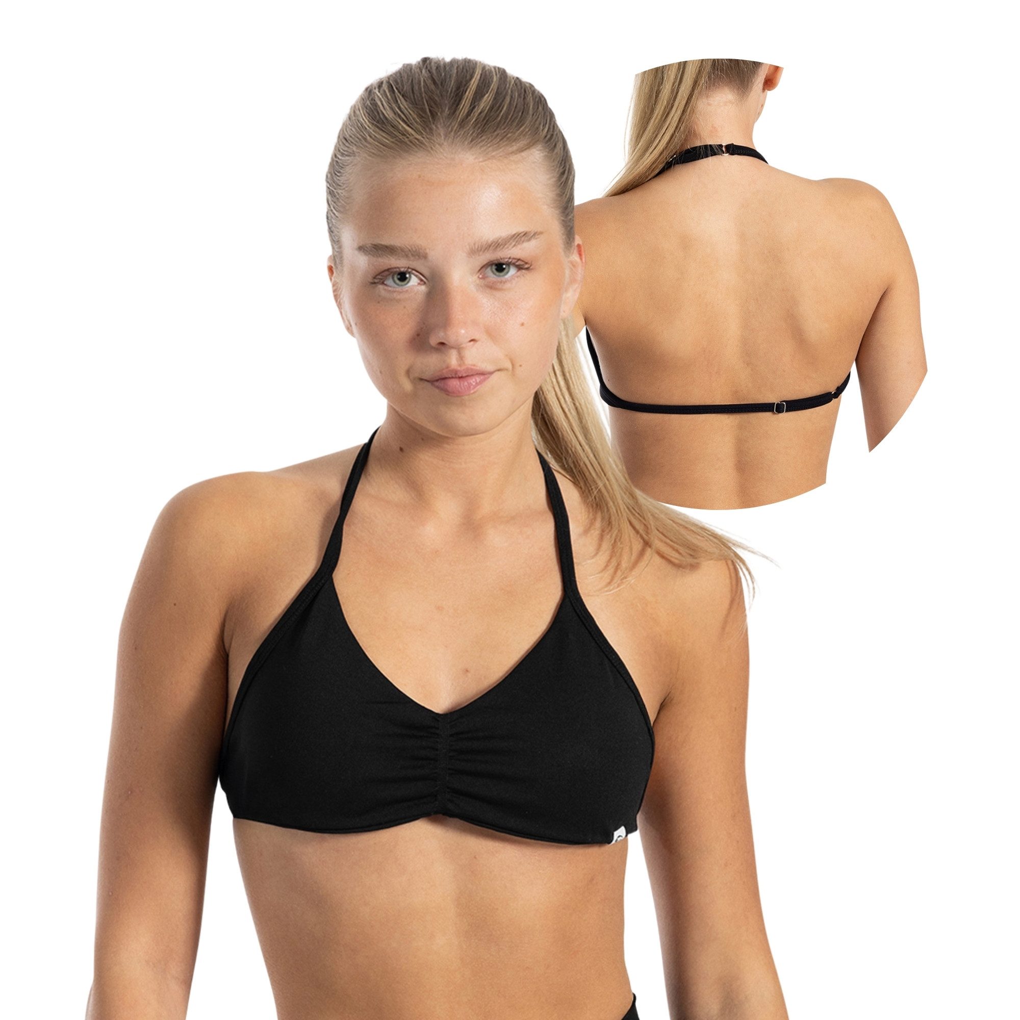 Smilodox Sport-BH Esta, Neckholder Bra, Ringverschluss, Geraffte Front ohne Bügel Geraffte Front, leichte Aktivitäten mit Komfort Yoga Freizeit Studio