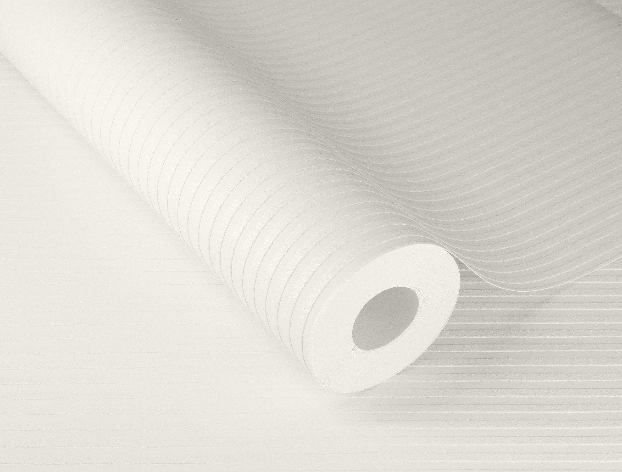 Rasch Vliestapete mit schmalen Streifen- zum Überstreichen, aufgeschäumt, einfarbig, gestreift, uni, Strukturmuster, Streifen, (1 Rolle, 1 St), Strukturtapete