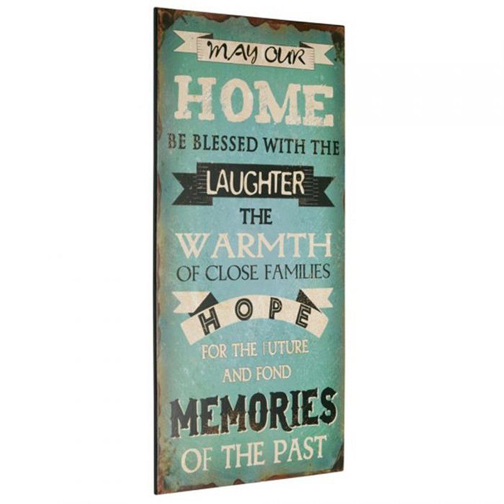 Metallbild Wandbild zum Hängen Metallschild HOME 60x30cm