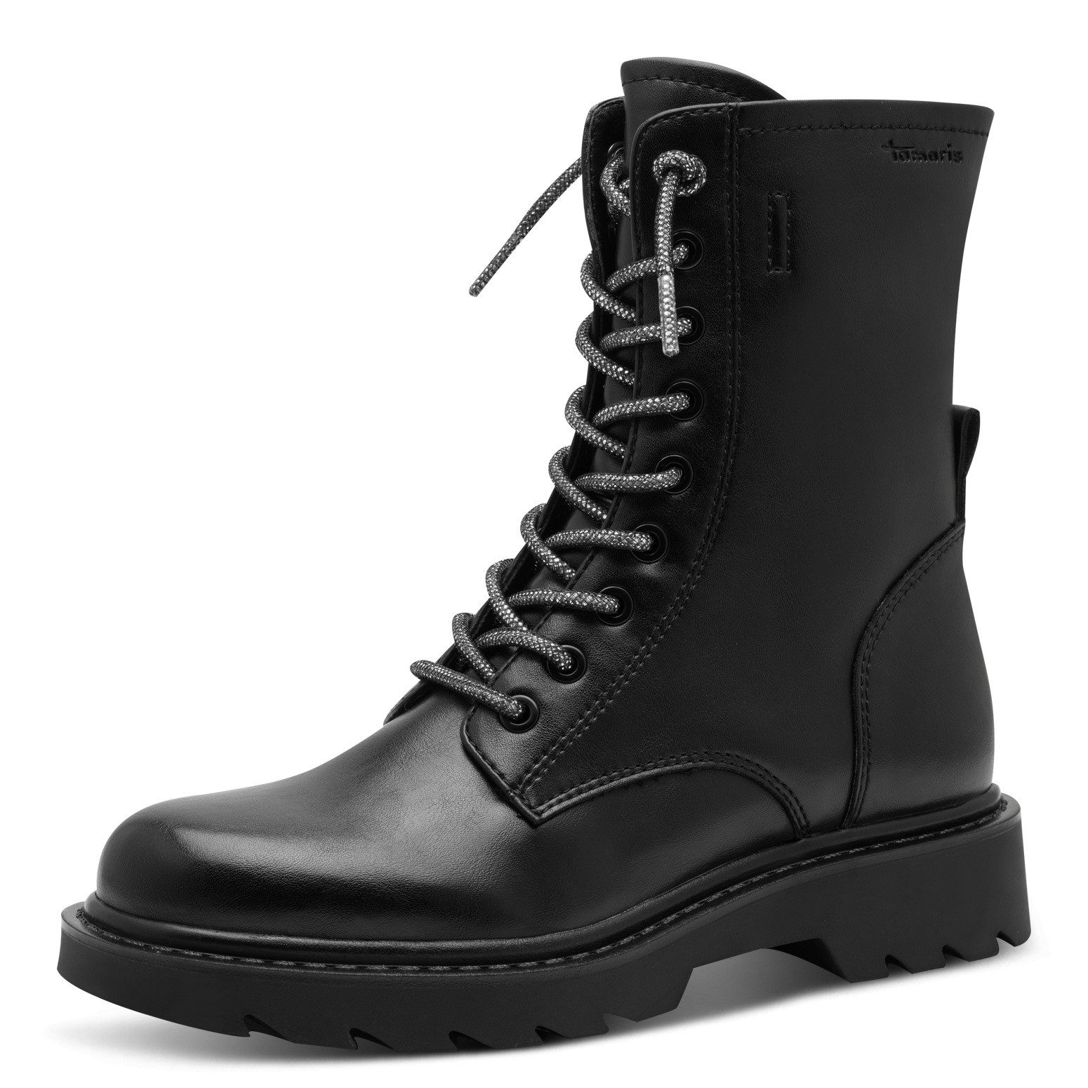 Tamaris Schnürstiefelette, Blockabsatz, Schnürboots mit glänzenden, günstig online kaufen