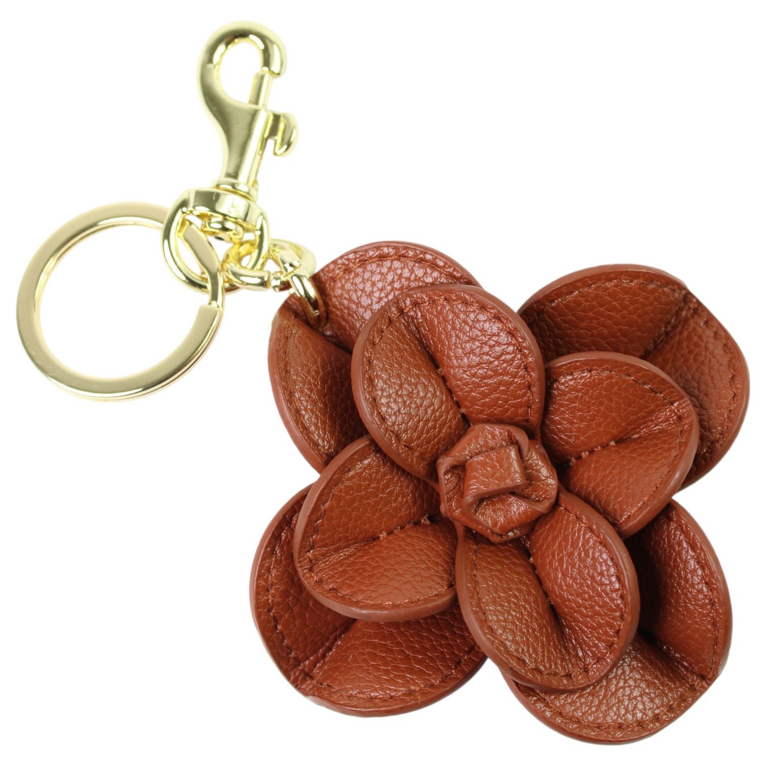 FRONHOFER Schlüsselanhänger 19511, Schlüsselanhänger aus Leder Blume, 3D-Blüte, Taschenanhänger