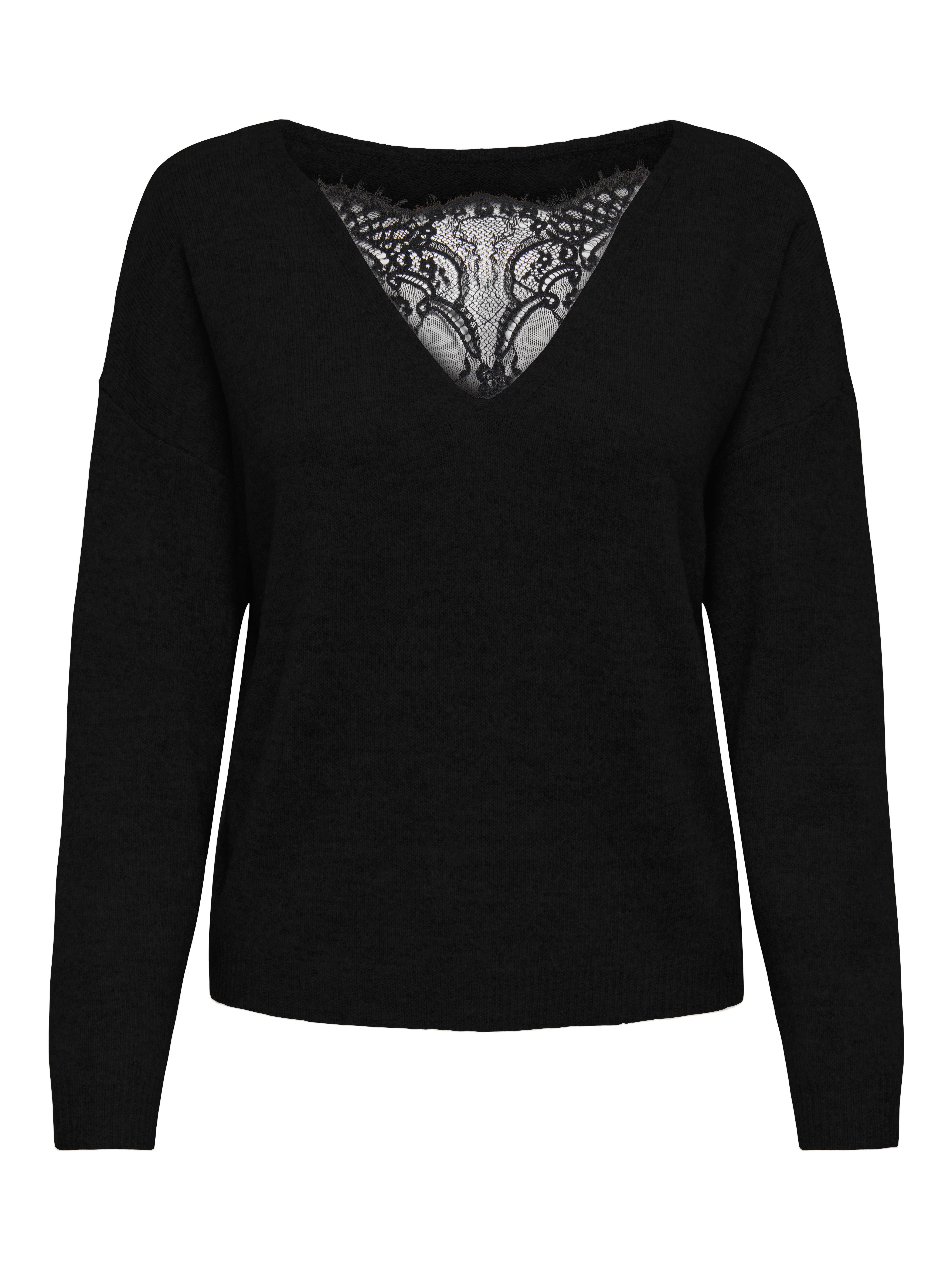 ONLY Rundhalspullover ONLANJA LS LACE MIX günstig online kaufen