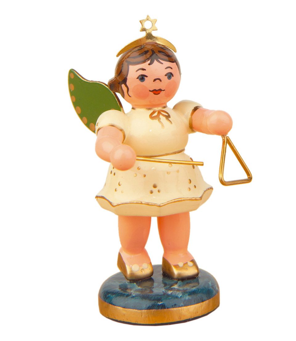 Hubrig Volkskunst Zschorlau Erzgebirge Engelfigur Hubrig Engel mit Triangel