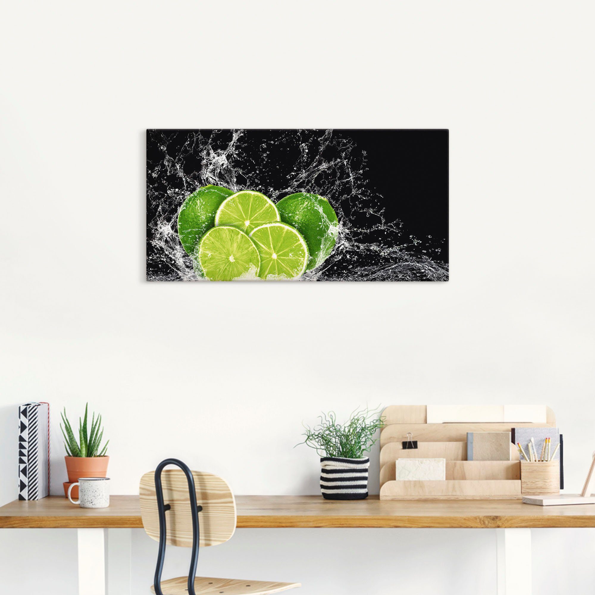 Artland Wandbild »Limone mit Spritzwasser«, Obst Bilder (1 Stück), in vielen Größen & Produktarten - Alubild / Outdoorbild für den Außenbereich, Leinwandbild, Poster, Wandaufkleber / Wandtattoo auch für Badezimmer geeignet-HomeTrends