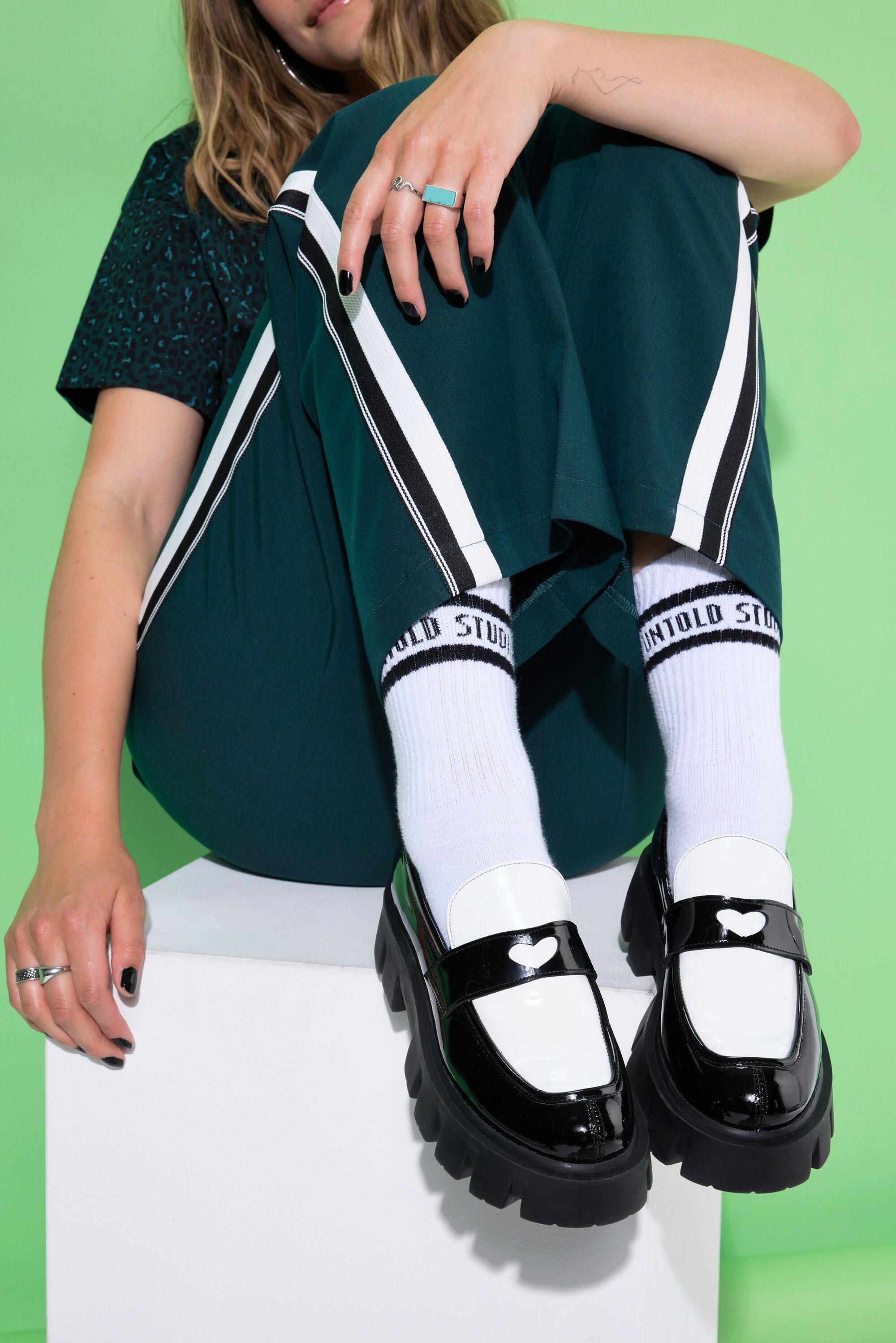 Studio Untold Leder-Loafer zweifarbig Weite H Mokassin