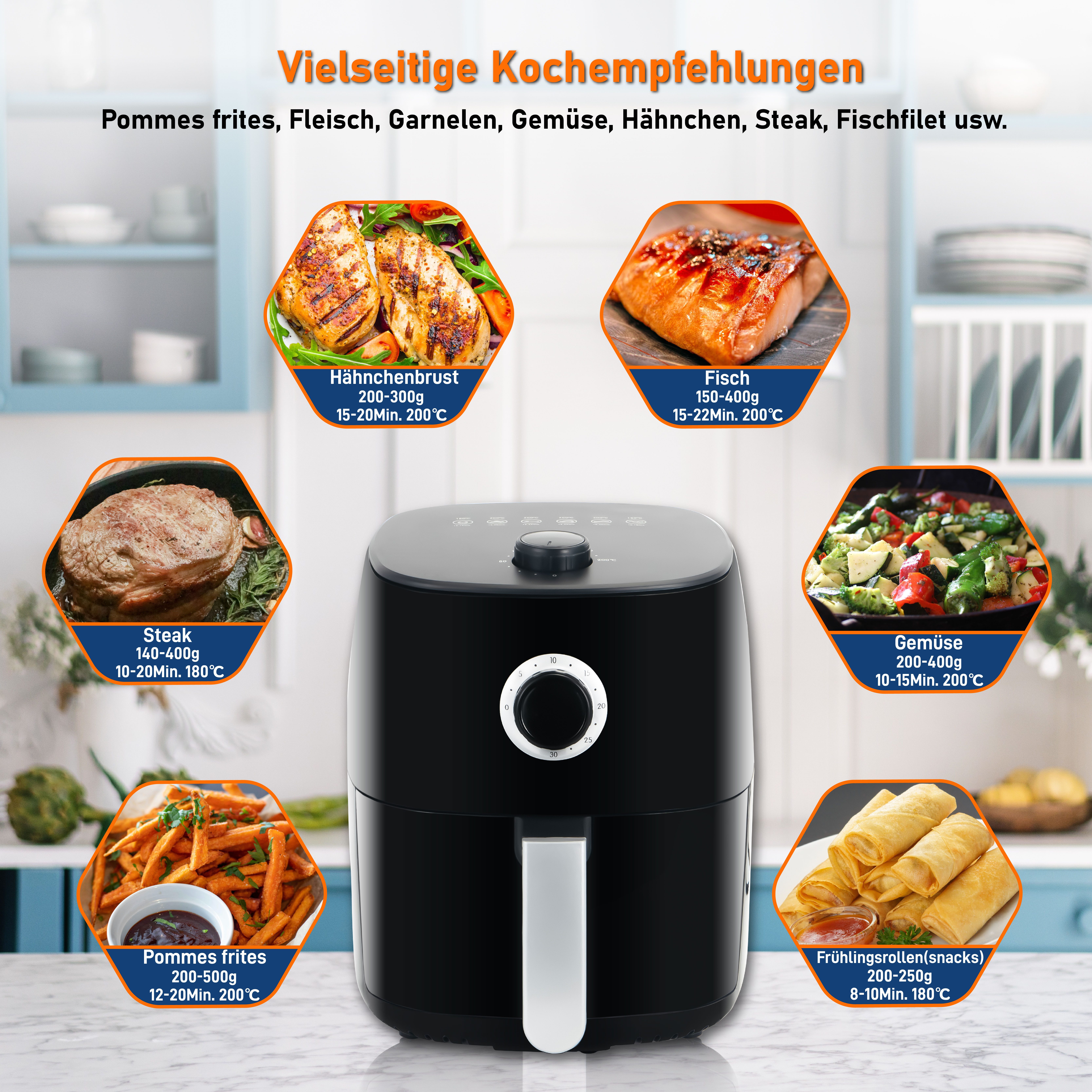home trends Heißluftfritteuse, 1400,00 W