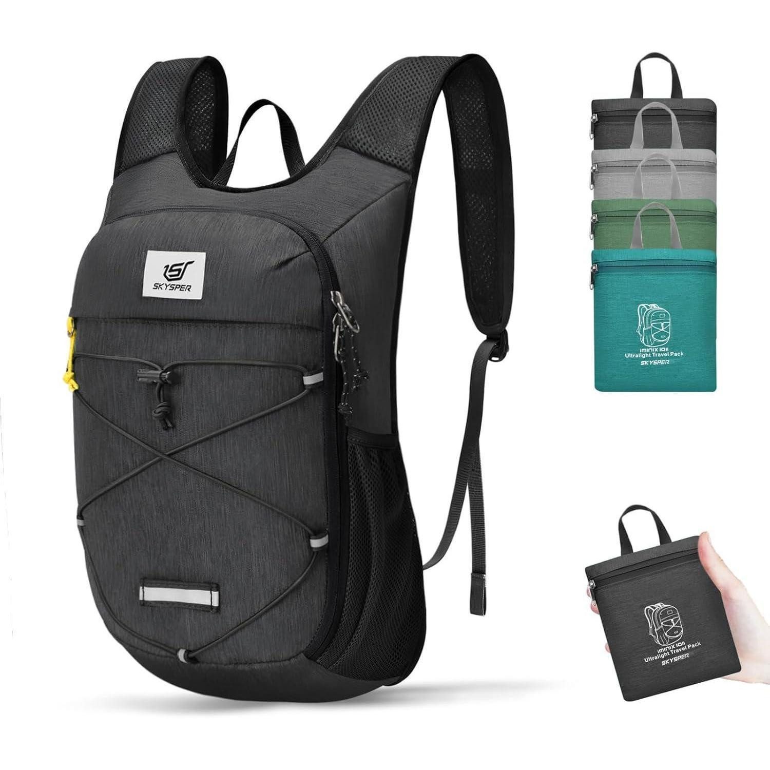 Tagesrucksack Rucksack Damen 10L Tagesrucksack Wandern Reisen Iminix10ii-schwarz