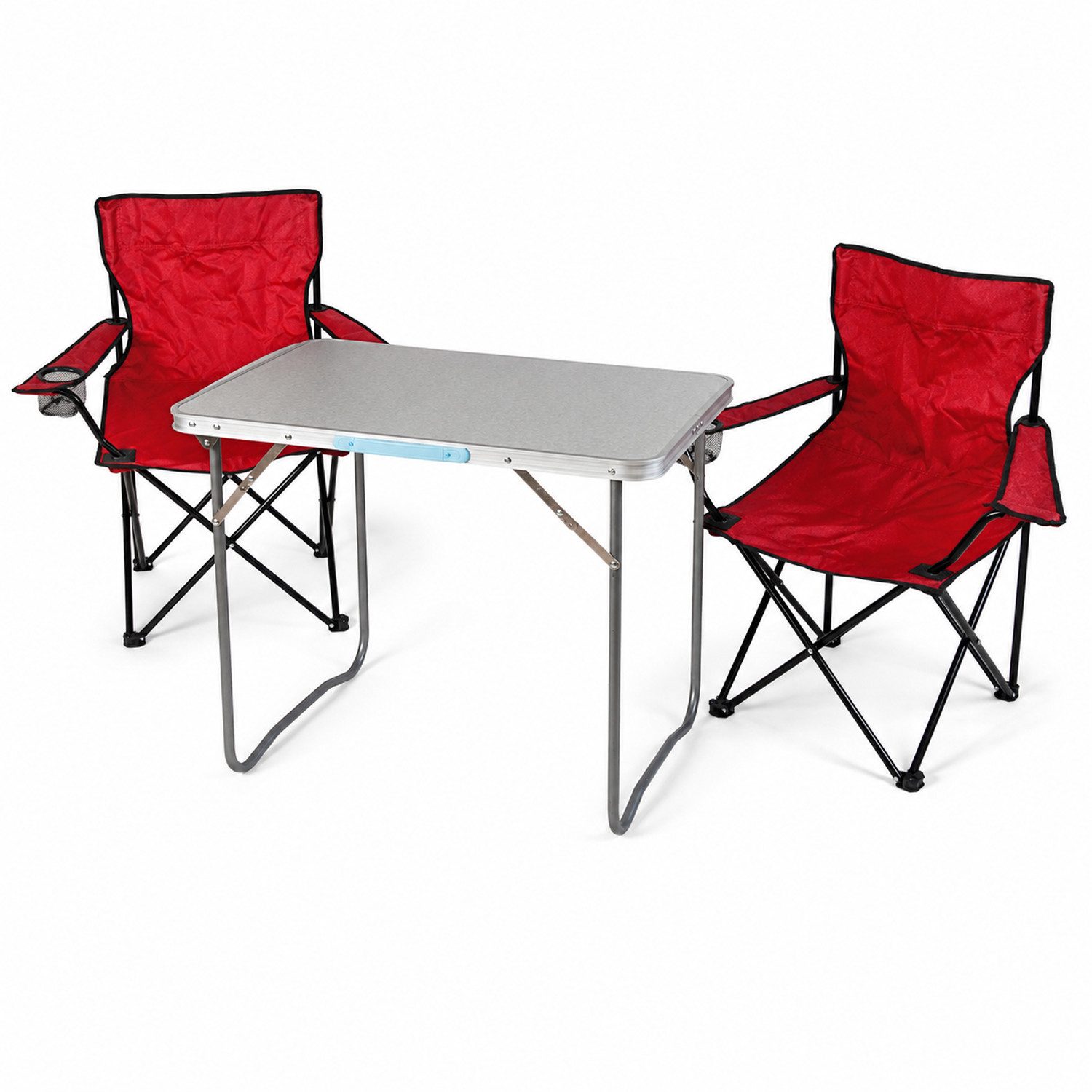 Mojawo Essgruppe 3-teiliges Campingmöbel Set rot Tisch+ campingstühle mit Tasche