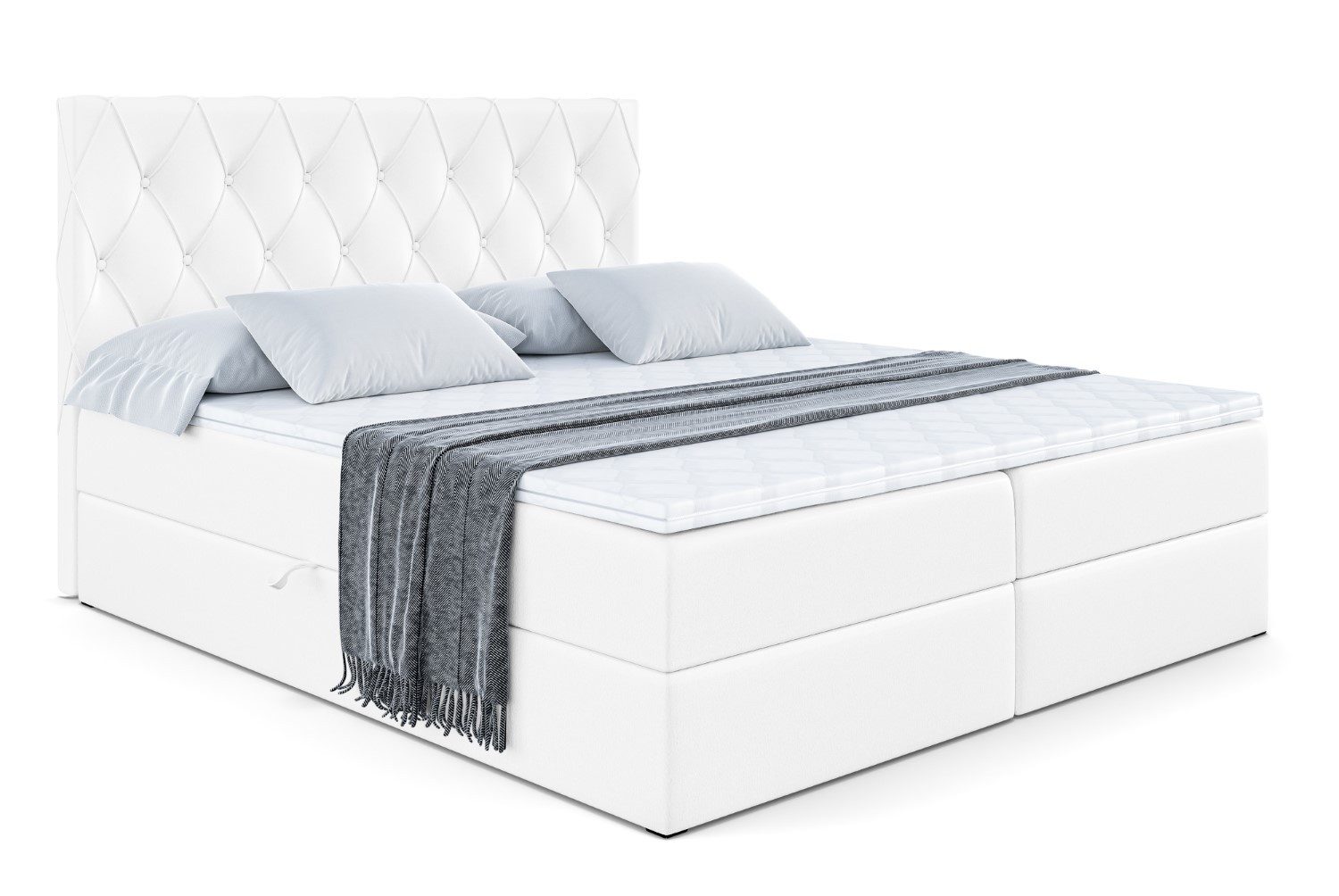 ALTDECOR Boxbett AMAY-BZ (mit Matratze Lattenrost Topper Polsterbett mit Bettkasten Doppelbett), H4 Multipocket / H3 Bonellfederung, Springboxbett Boxspringbett