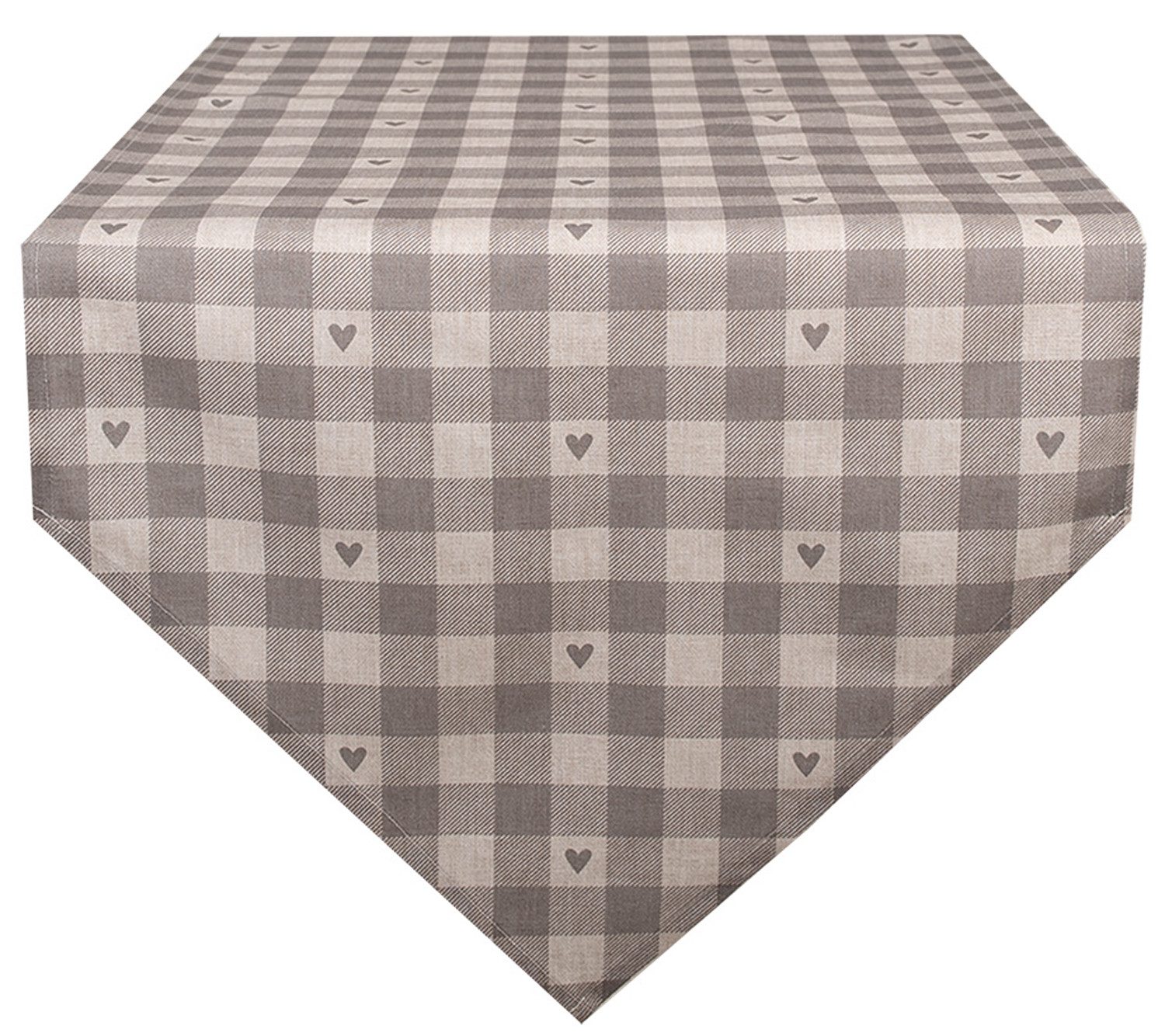 Clayre & Eef Узкие скатерти Love it (1-tlg, 1-teilig), Узкие скатерти Tischdecke ca.50x160cm Baumwolle