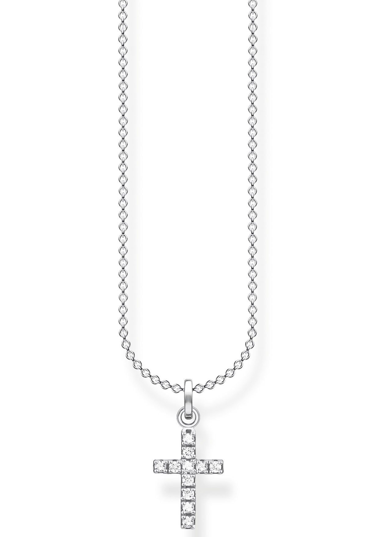 THOMAS SABO Kette mit Anhänger Kreuz pavé, KE2069-051-14-L45V, mit Zirkonia (synth)