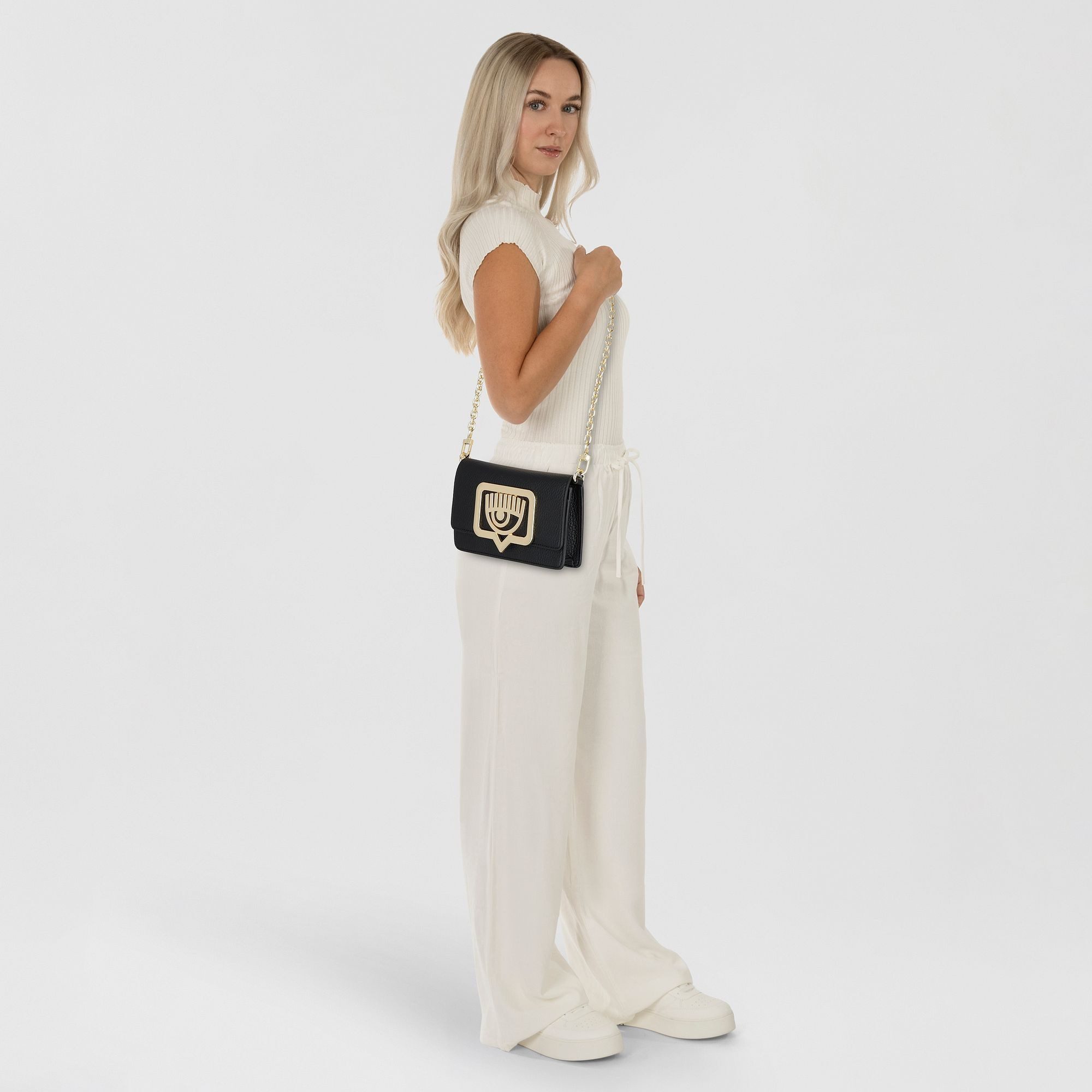 CHIARA FERRAGNI Clutch Eyelike buckle, Polyurethan