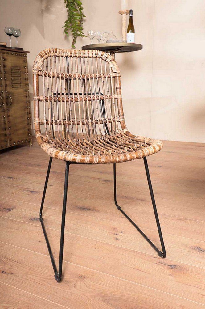 Armlehne Stuhl daslagerhaus Metallkufe living mit Rattanstuhl ohne