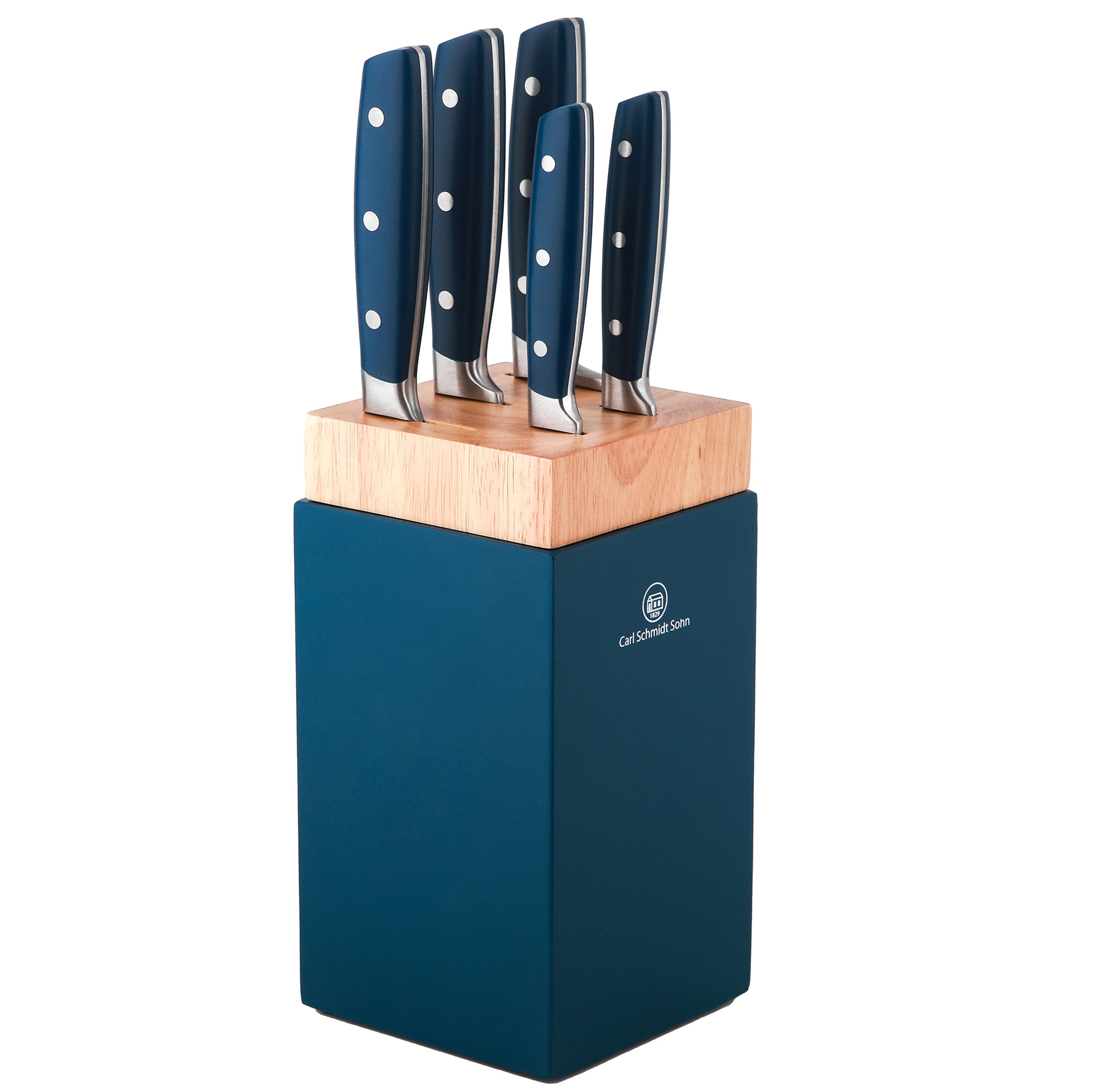 Carl Schmidt Sohn Messerblock KAMEN 6-teiliges Set, Edelstahl rostfrei (6tlg), Hartholzblock