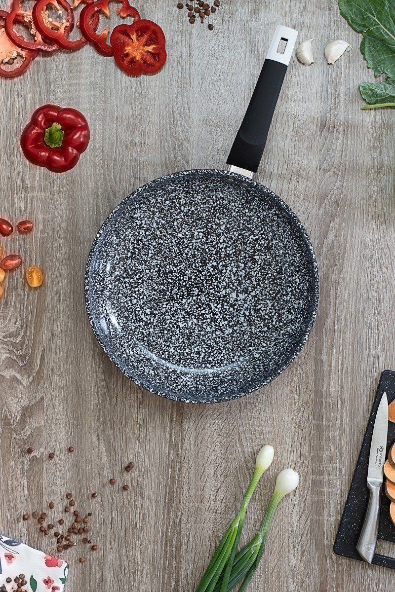 Edenberg Bratpfanne Keramikpfannen Pfanne Bratpfanne mit Keramik-Granit-Beschichtung, Aluminiumguss (16 cm, 18 cm, 20 cm, 22 cm, 26 cm, 28 cm und 30 cm, 1-tlg., Die beste Geschenkidee für jeden Anlass. Hochwertig)