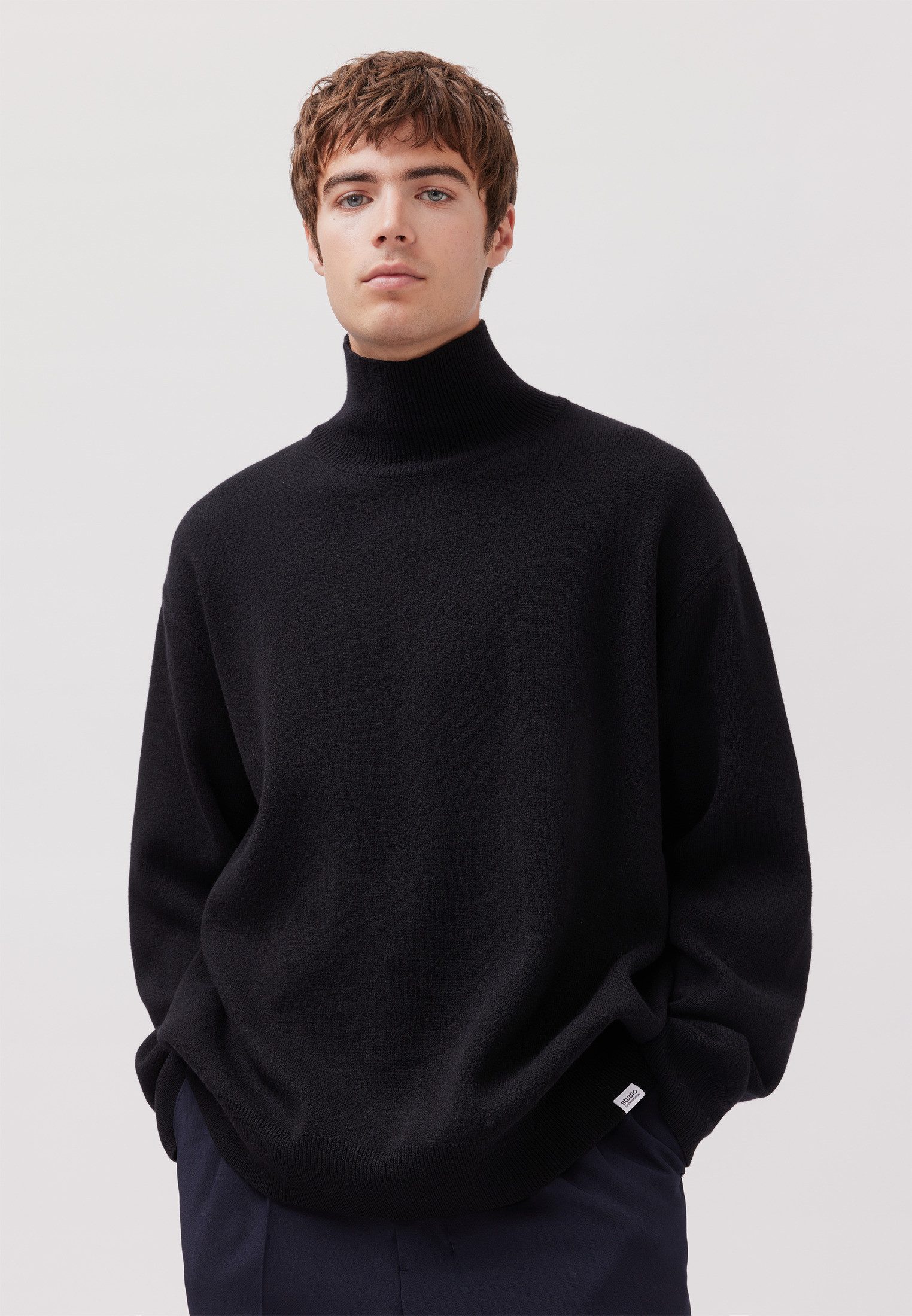 studio seidensticker Strickpullover 1/1 Stehkragen Uni
