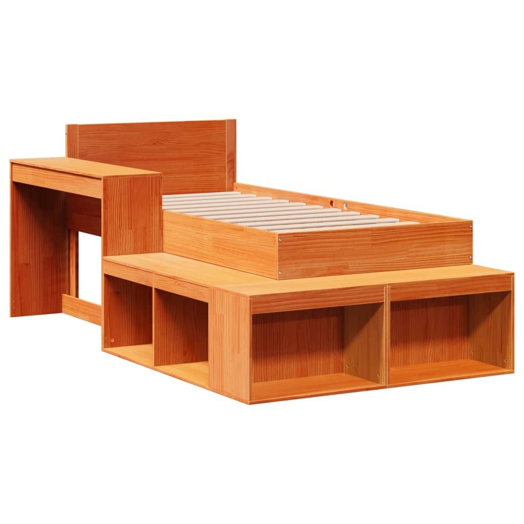 vidaXL Bett Massivholzbett ohne Matratze Wachsbraun günstig online kaufen