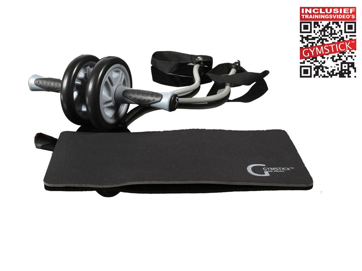 Gymstick Core Wheel Gymstick Doppel-Trimrad mit Widerstandskabel und Trainingsvideos