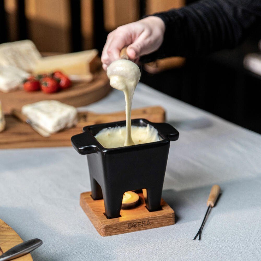 BOSKA HOLLAND Fondue Tapas Fondue Set Nero 5-tlg., Topf ausschließlich für  die Verwendung in der Mikrowelle