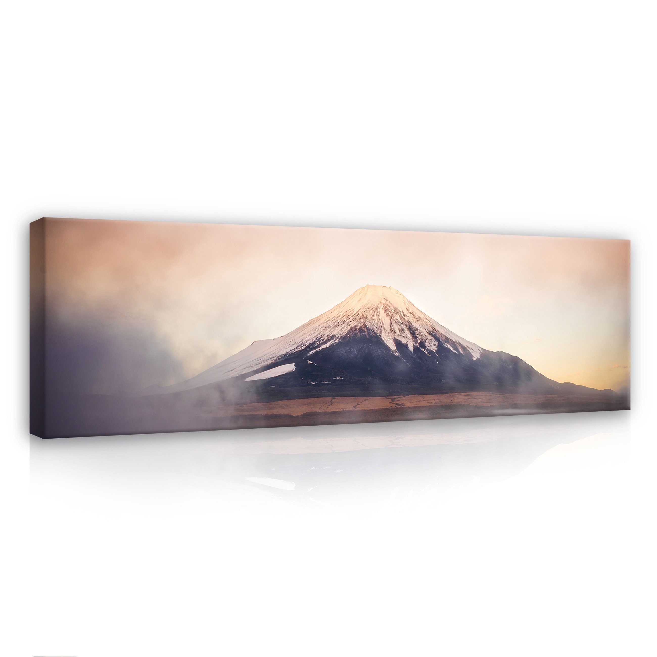 Wallarena Leinwandbild Berge Natur Landschaft Wandbild XXL Leinwandbilder Modern 145x45 cm, Natur (Einteilig, 1 St), Leinwandbild Leinwand Bilder Bild Groß Aufhängefertig