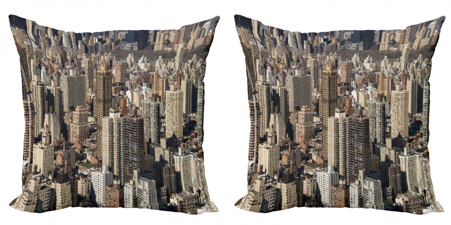 Kissenbezüge Modern Accent Doppelseitiger Digitaldruck, Abakuhaus (2 Stück), Vereinigte Staaten NYC Luftaufnahme