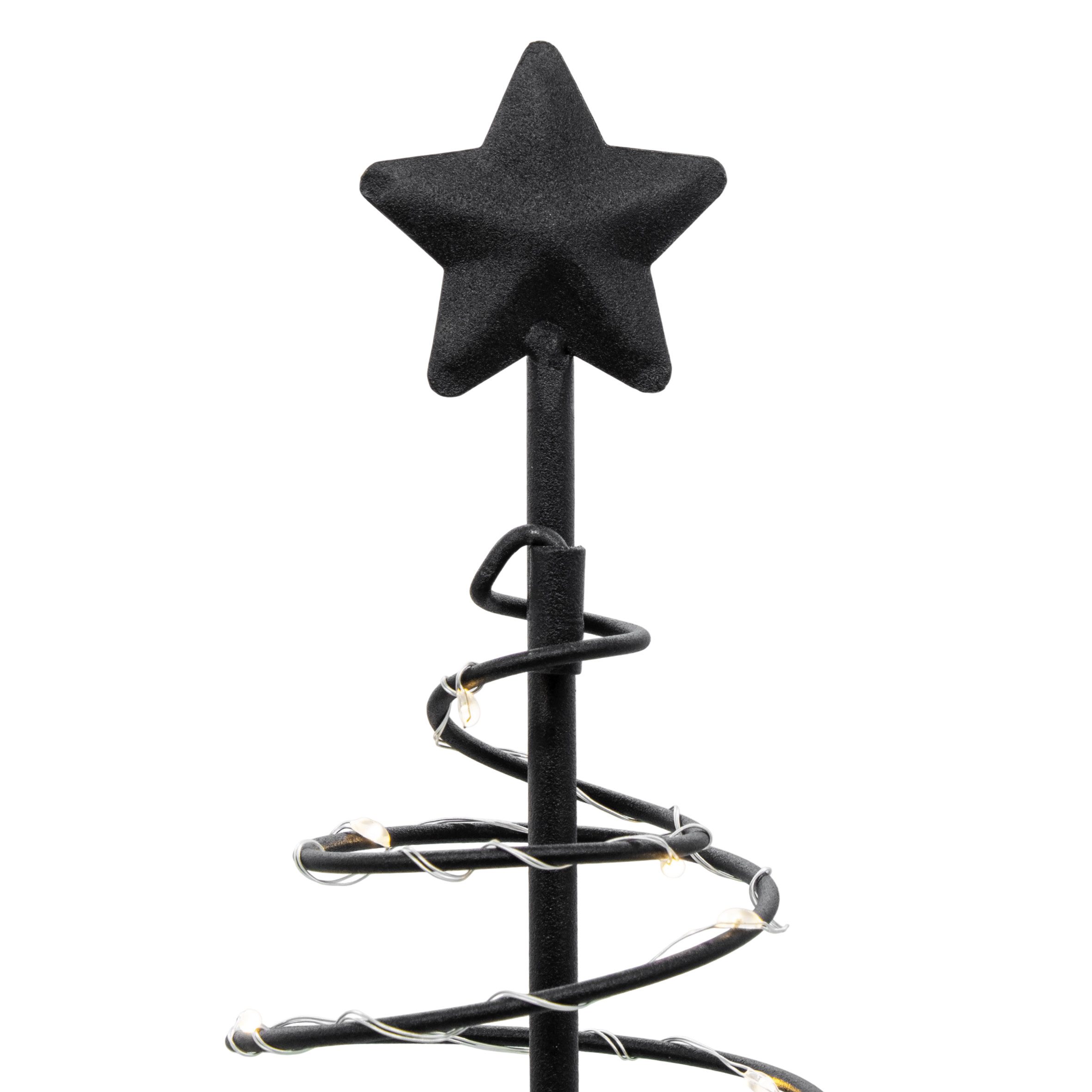 Spetebo LED-Dekofigur Spiral Weihnachtsbaum mit 47 LED aus Metall in schwarz (Anzahl, 1 St., Stück), mit Timer Funktion – Bild 4 von 5