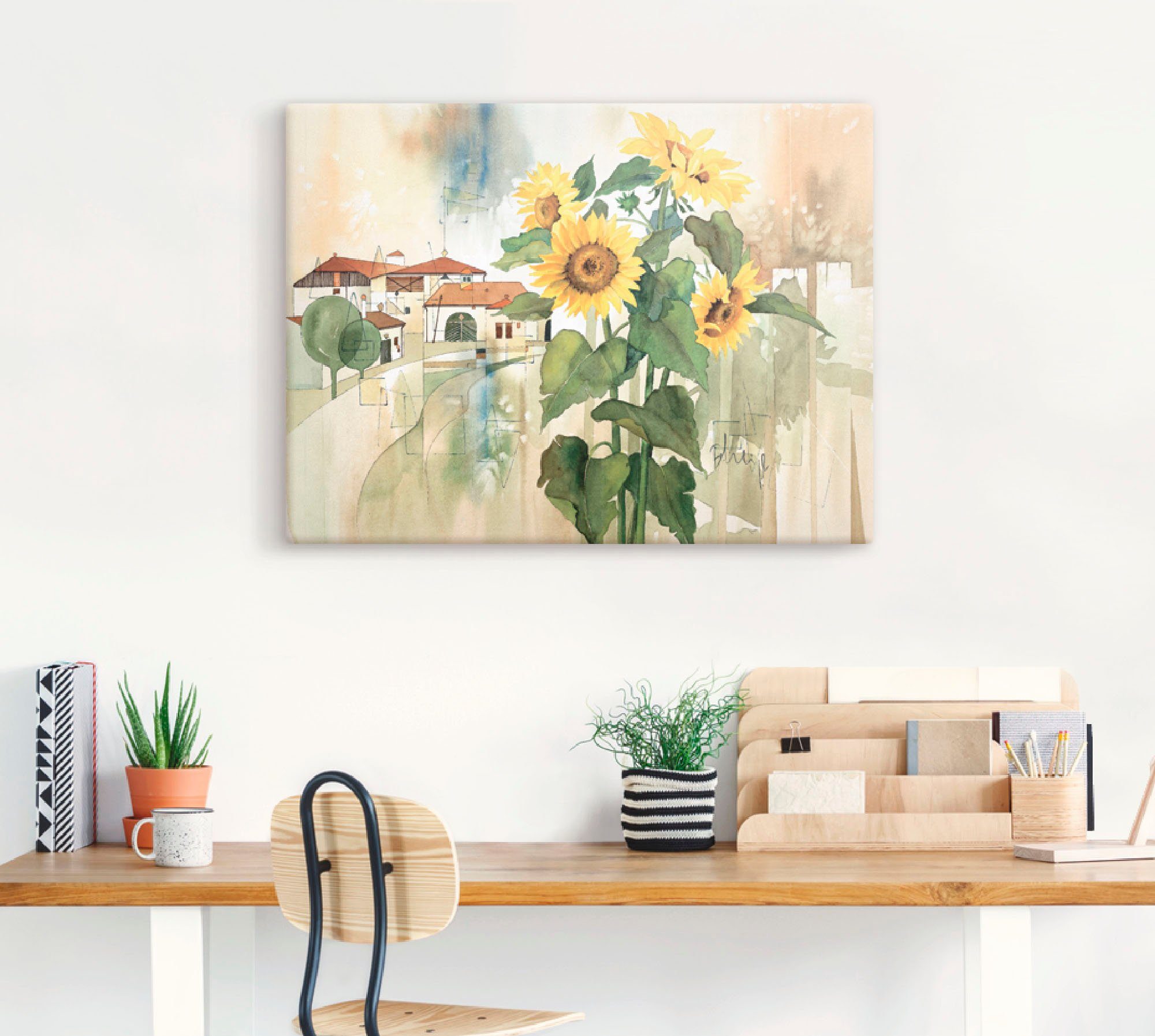 Artland Leinwandbild Gruss der Sonnenblume, Blumen (1 St), auf Holzrahmen g günstig online kaufen