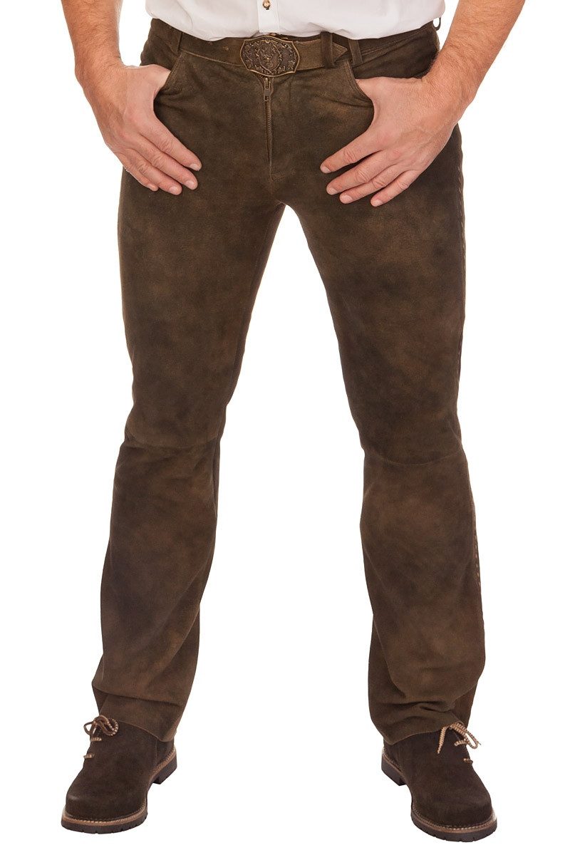 Spieth & Wensky Trachtenlederhose Lederhose lang - KRISTIAN - piment