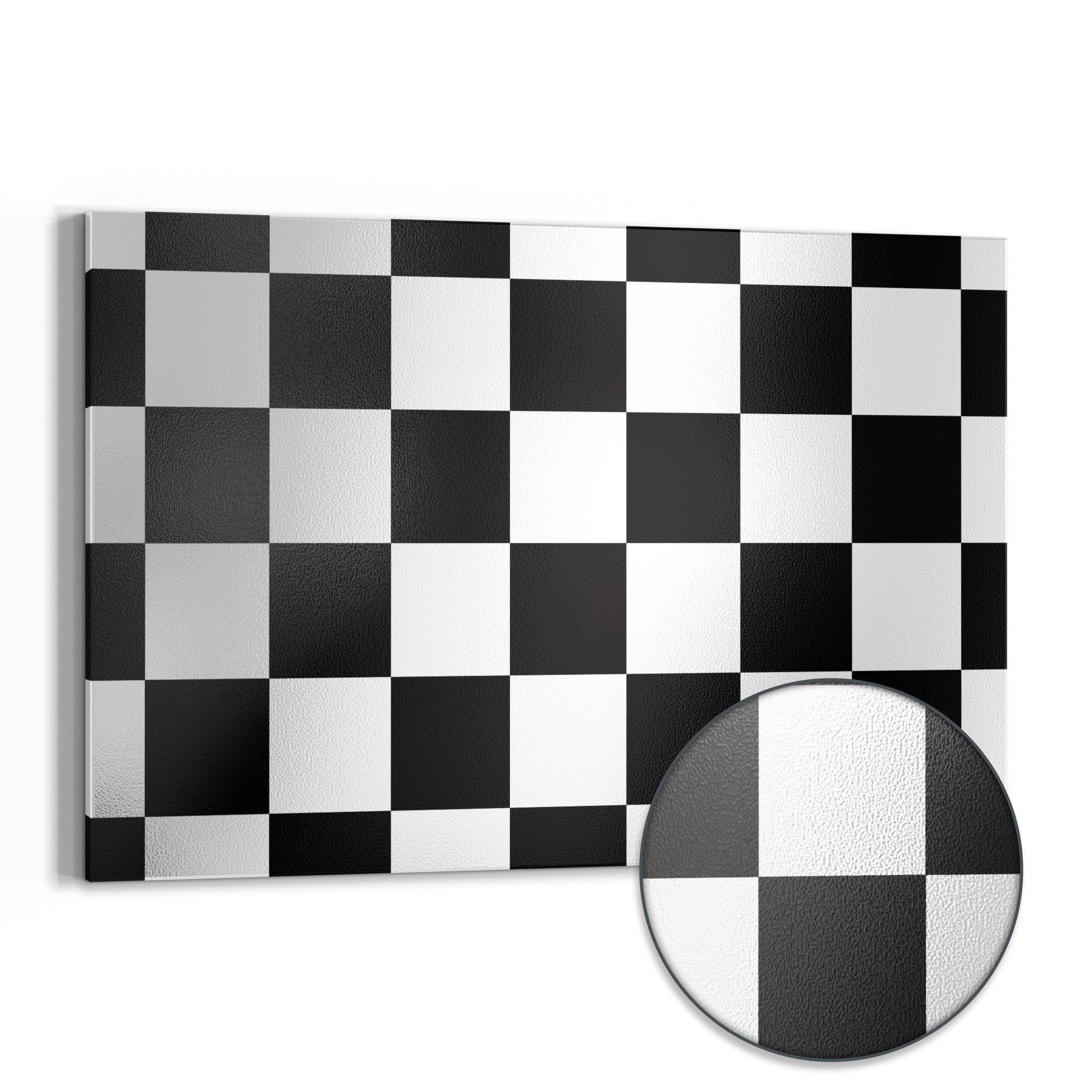 DEQORI Magnettafel 'Schachbrett Illusion', Metall Whiteboard für alle Magnete, Magnetboard magnetisch