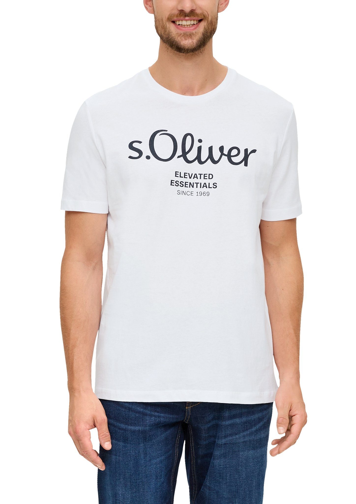s.Oliver T-Shirt im white Look sportiven