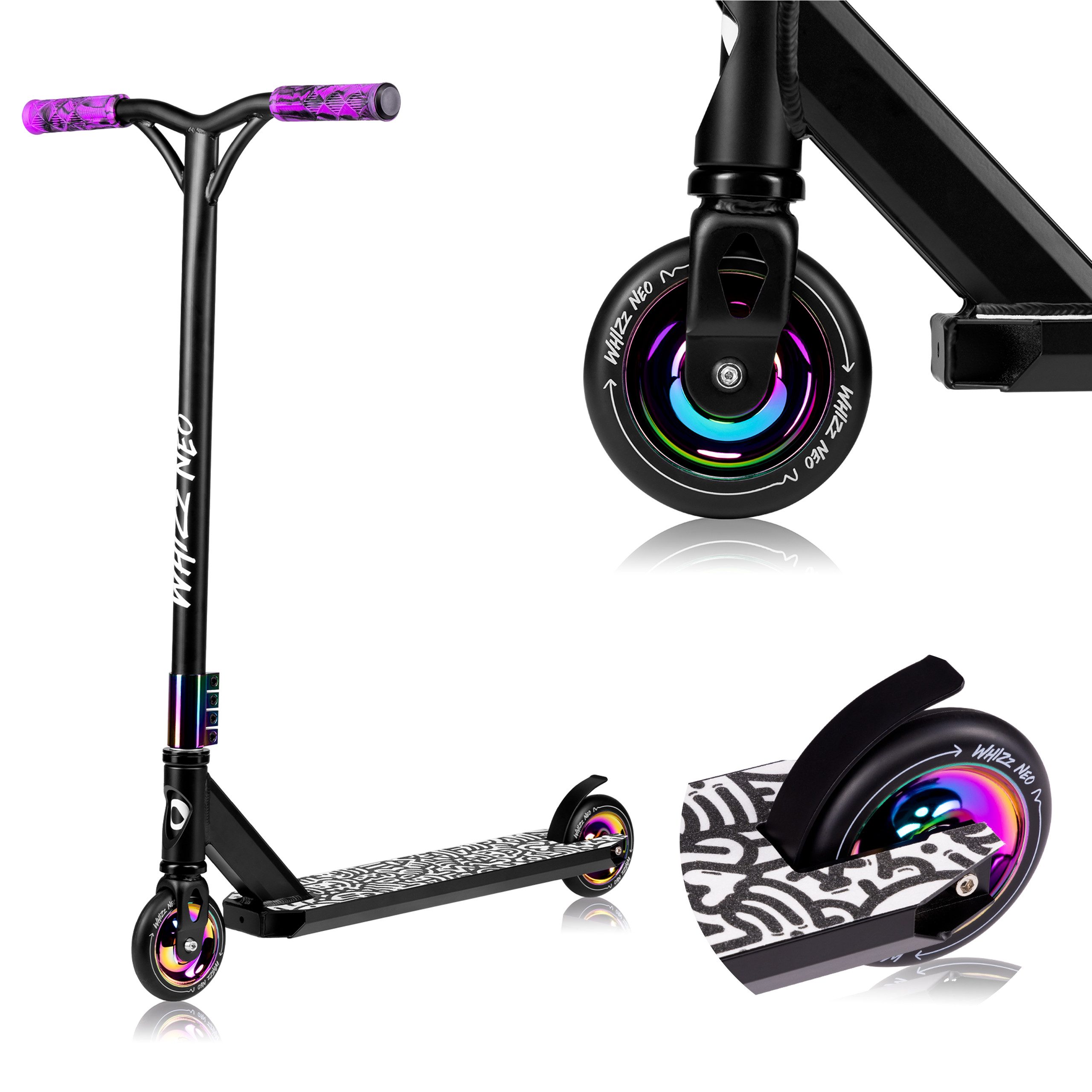lionelo Cityroller WHIZZ NEO, (Set, Set), ideal zum Erlernen des Fahrens/ABEC-9/Flex Fender - MN Steel