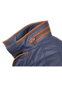 Lolus Lederjacke Clay Hochwertige und elegante Herren Stepp Lederjacke aus Lammnappa Leder