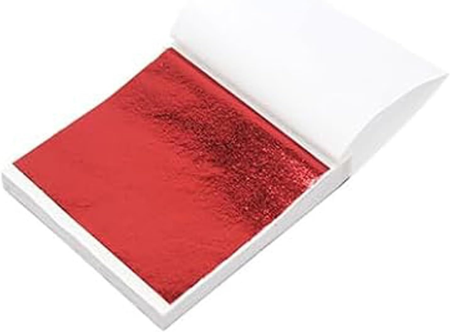 FELIXLEO Packpapier 100 Blatt Rotes Blattgold Essbar für Torten und Nageldeko, (1St)