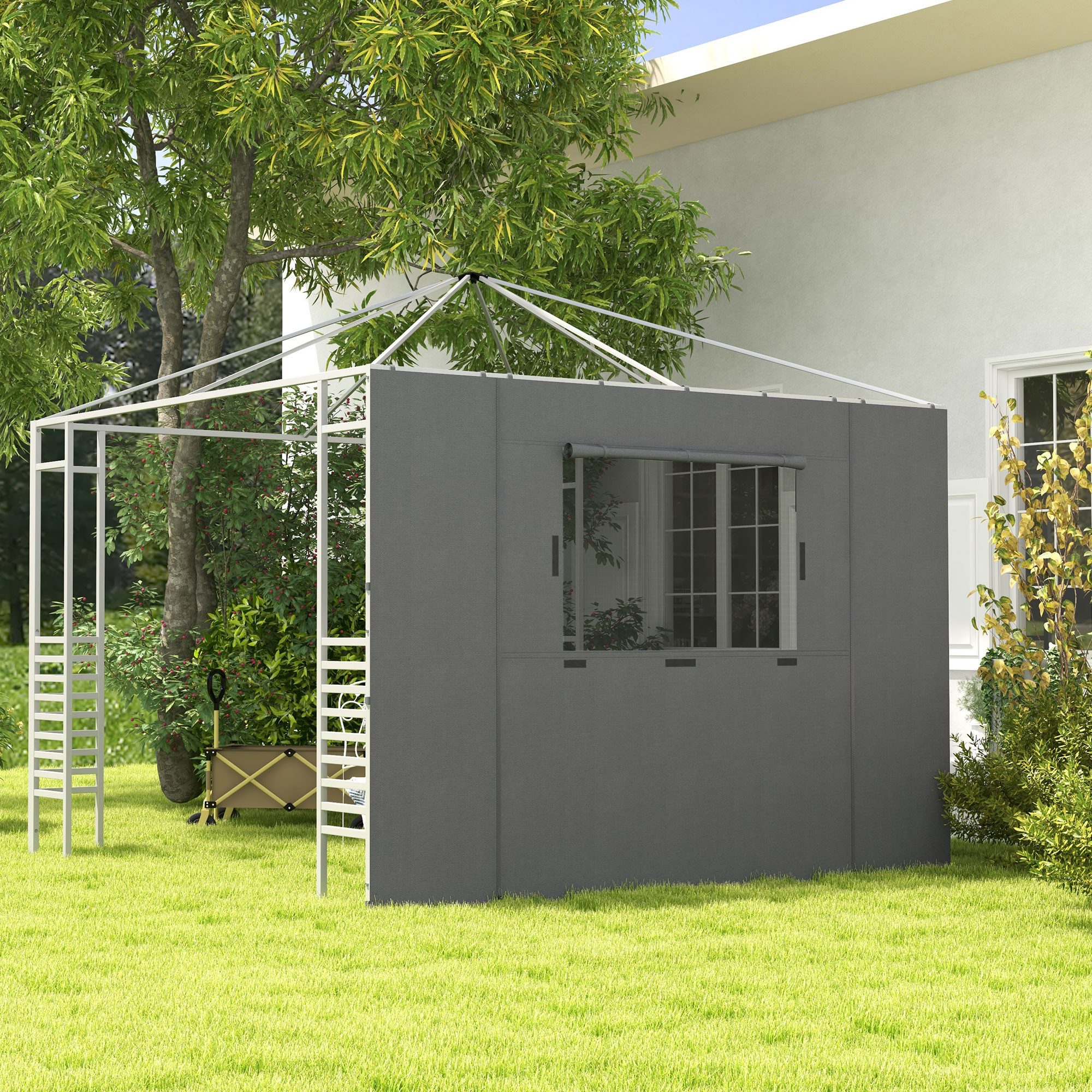 Outsunny Markise mit Netzfenster Haken (Seitenwand, günstig online kaufen